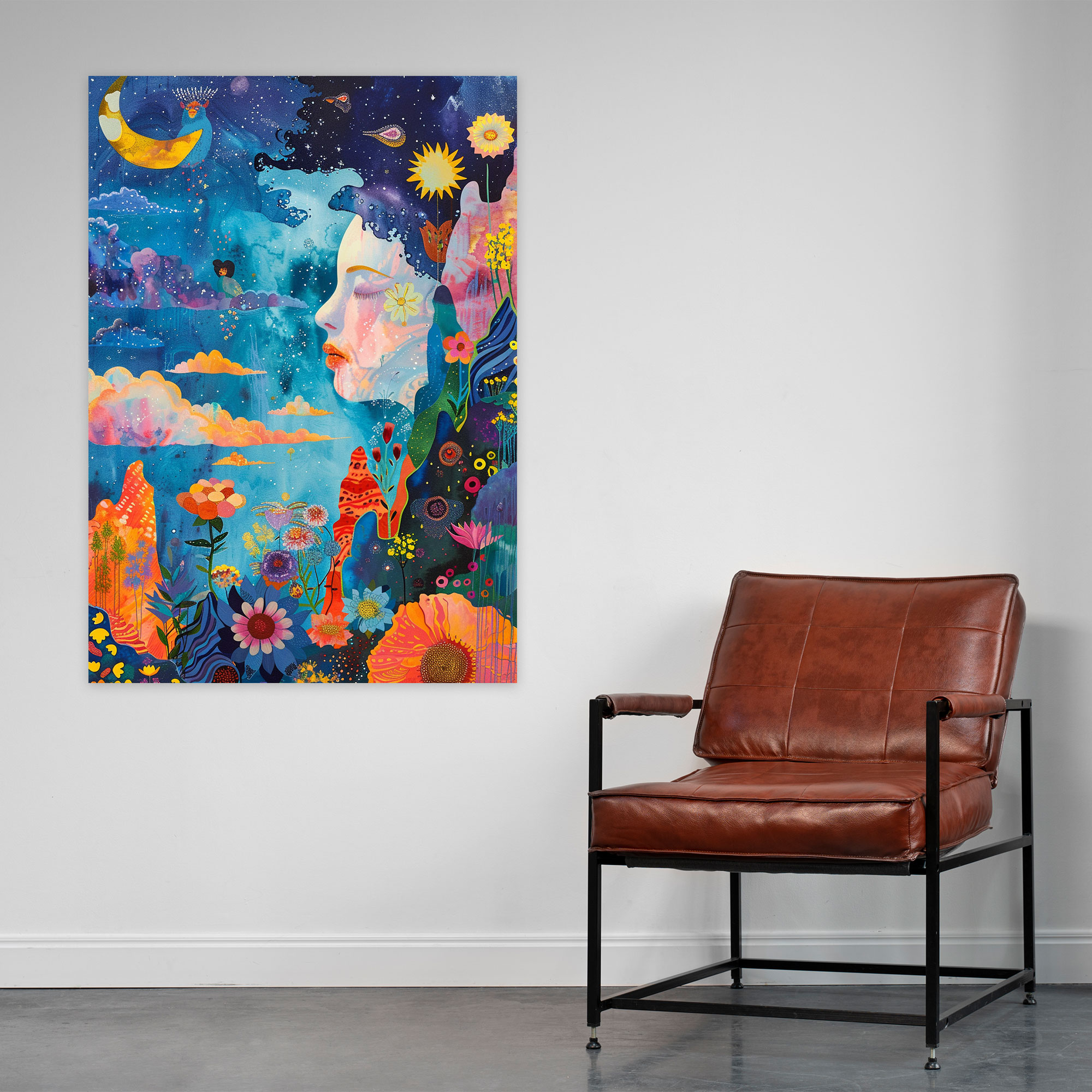 Frida Kahlo Style Wall Art - Frida Kahlo, Canvas Wall Art, Wall Decoration, Frida Kahlo Style