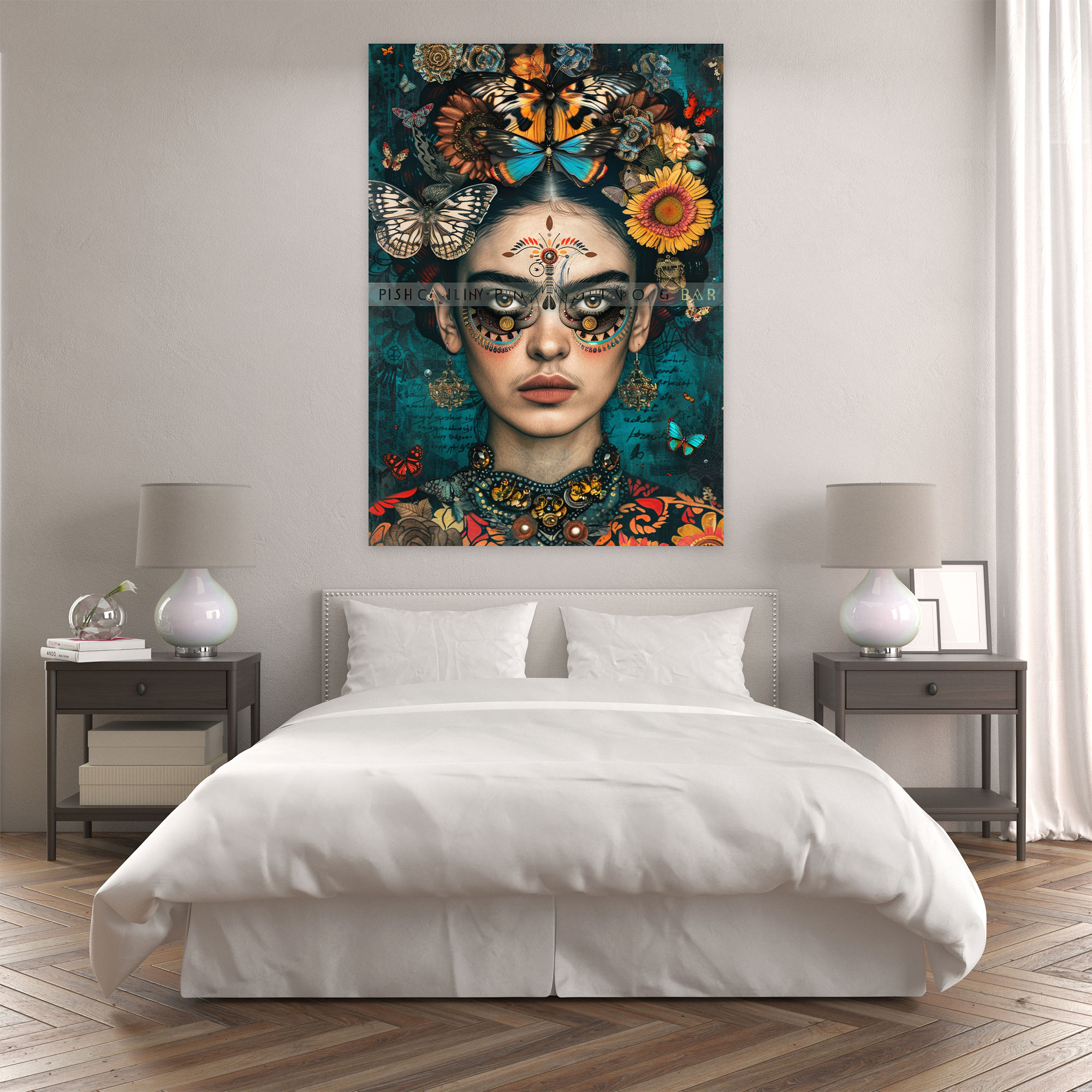 Frida Kahlo Tarzı Duvar Dekorasyonu - Kanvas Tablo Ev Dekorasyonu