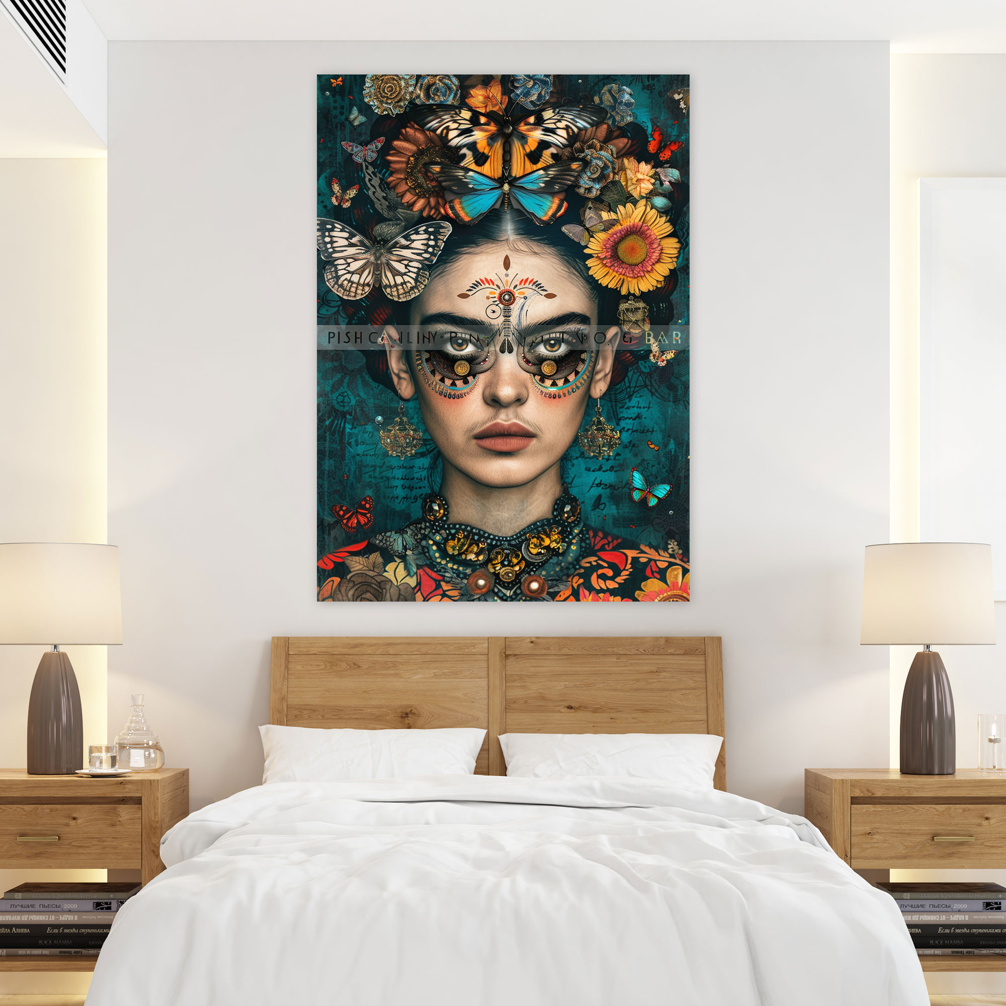 Frida Kahlo Tarzı Duvar Dekorasyonu - Kanvas Tablo Ev Dekorasyonu