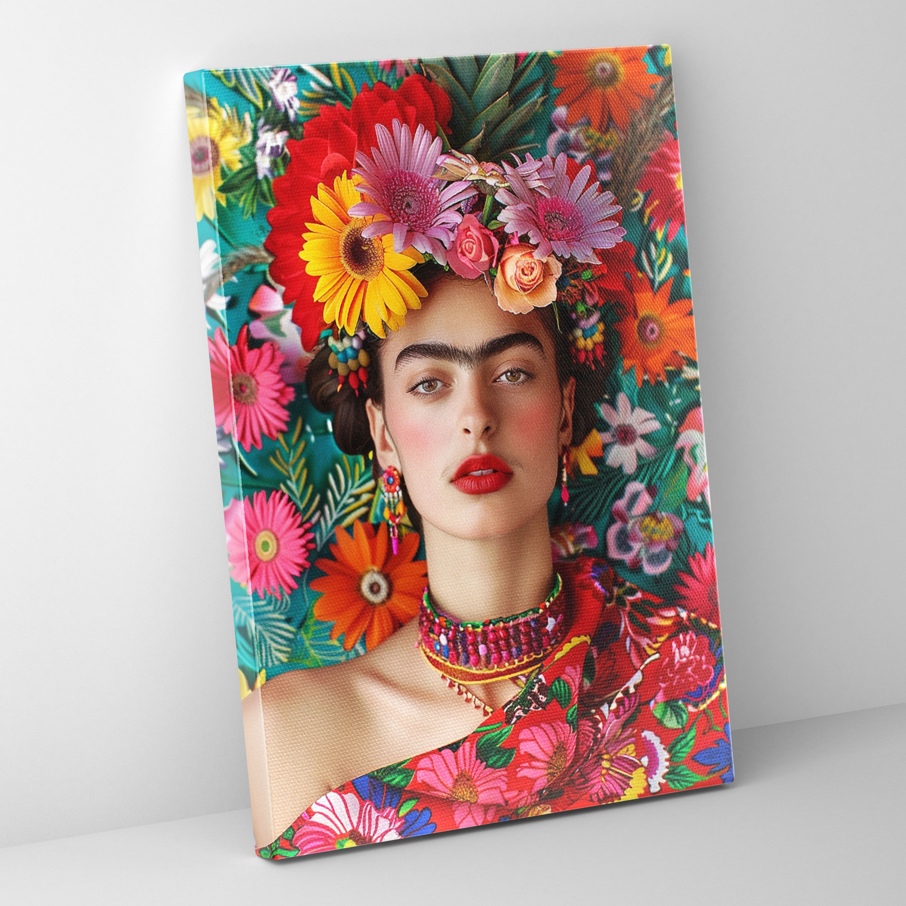 Frida Kahlo Tarzı Kanvas Tablo - Frida Kahlo Duvar Dekorasyonu