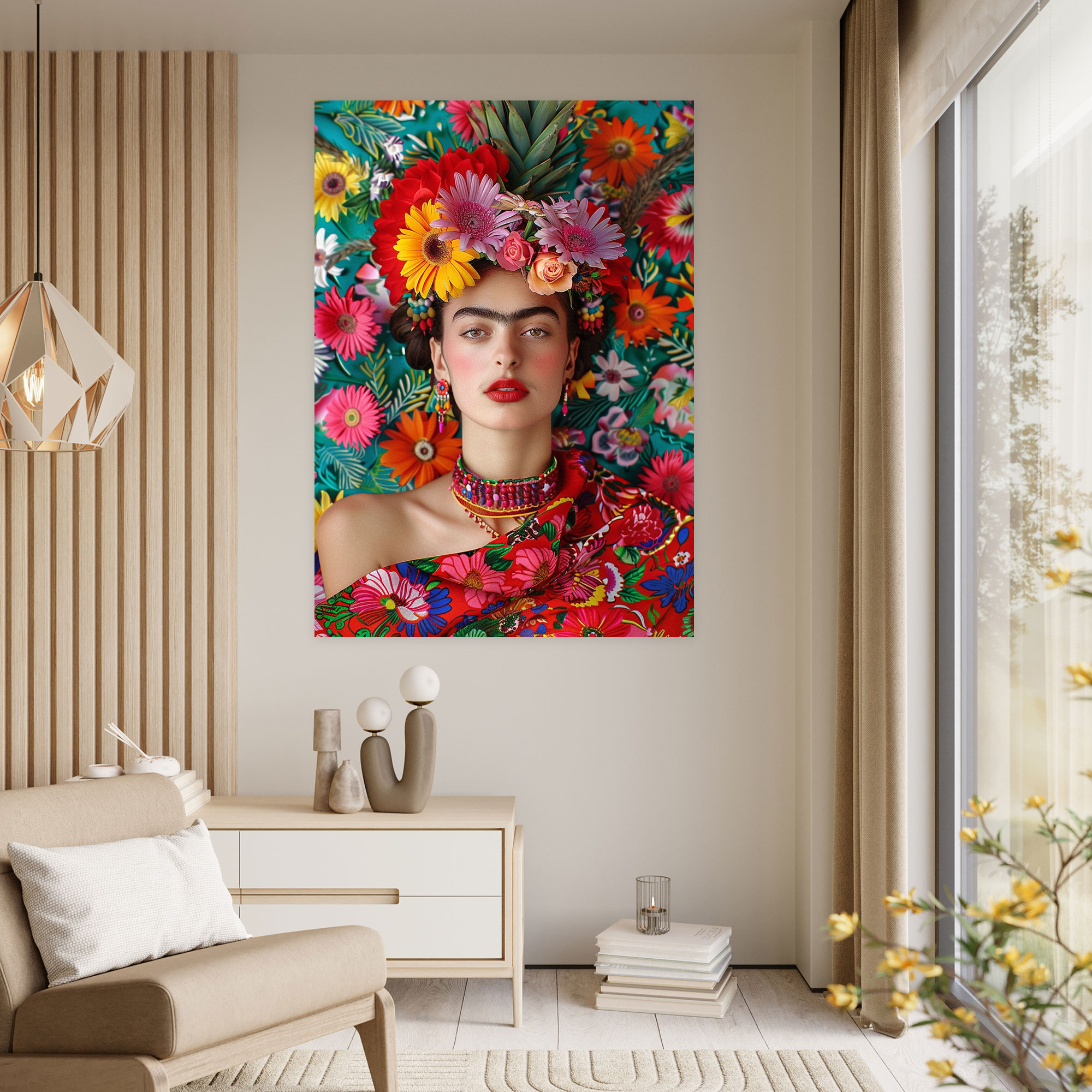 Frida Kahlo Tarzı Kanvas Tablo - Frida Kahlo Duvar Dekorasyonu