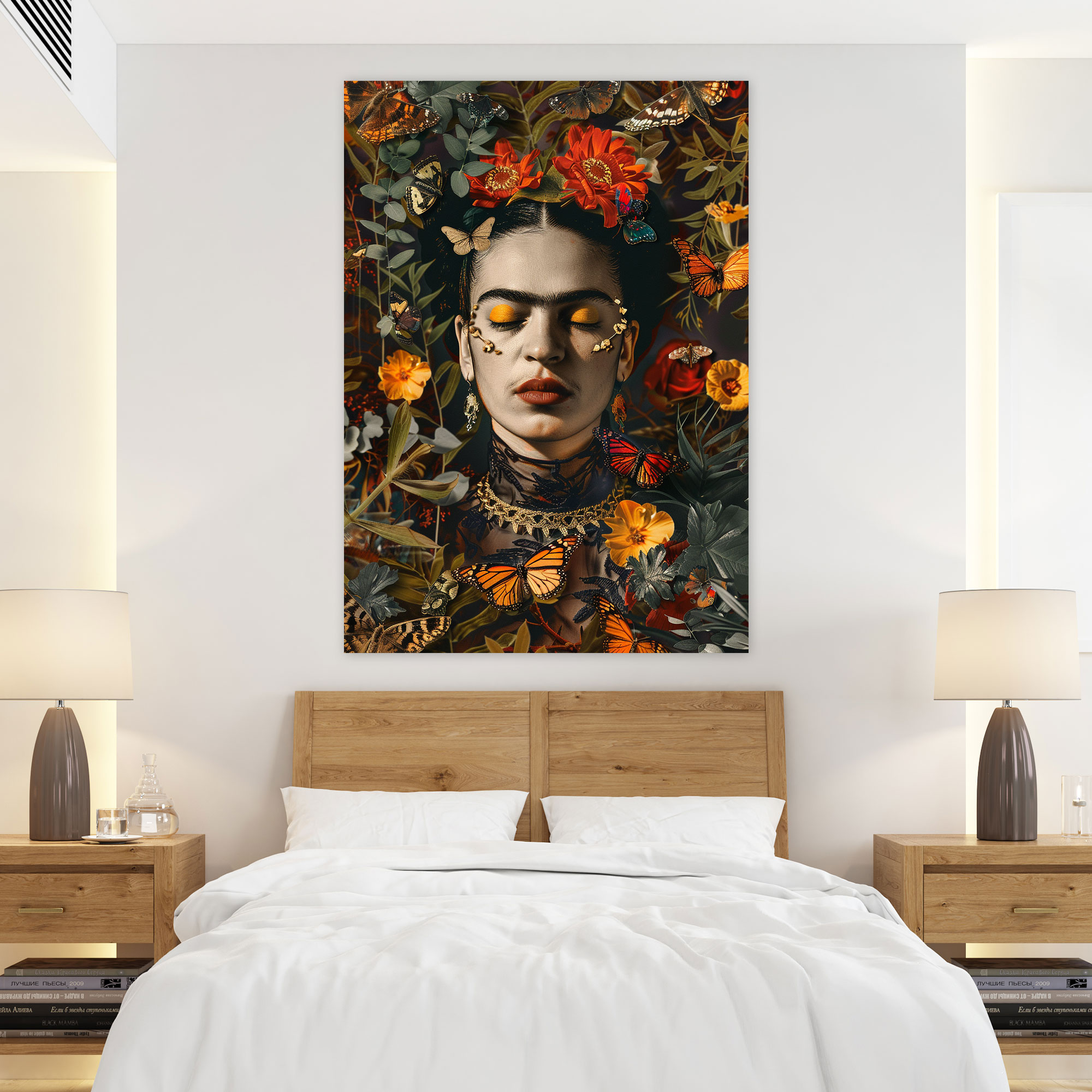 Frida Kahlo Style Wall Art - Frida Kahlo, Wall Decoration, Canvas Wall Art, Frida Kahlo Style