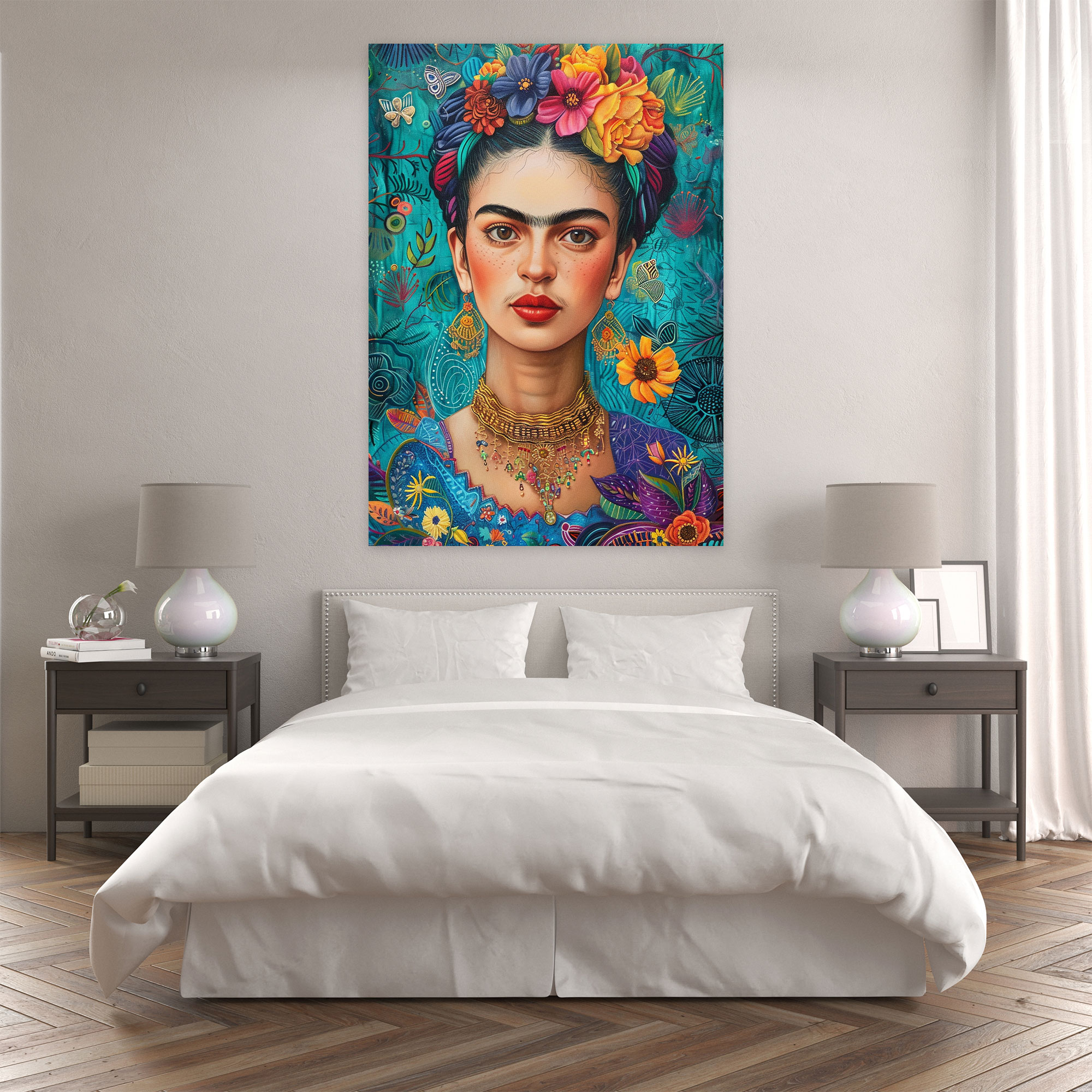 Frida Kahlo Style Canvas Print - Frida Kahlo, Canvas, Wall Art, Canvas Wall Art