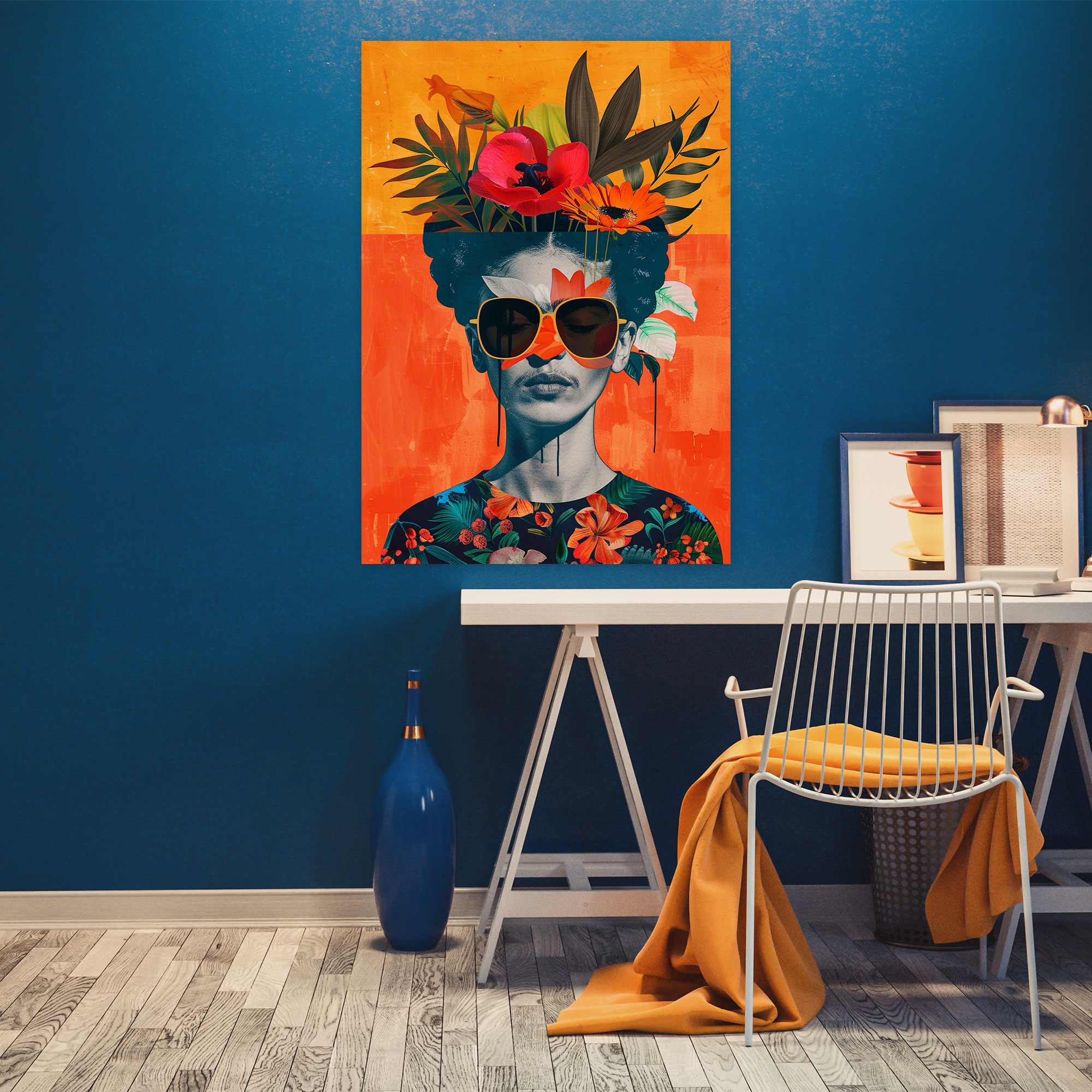 Frida Kahlo Tarzı Duvar Dekorasyonu - Kanvas Tablo Frida Kahlo Tarzı