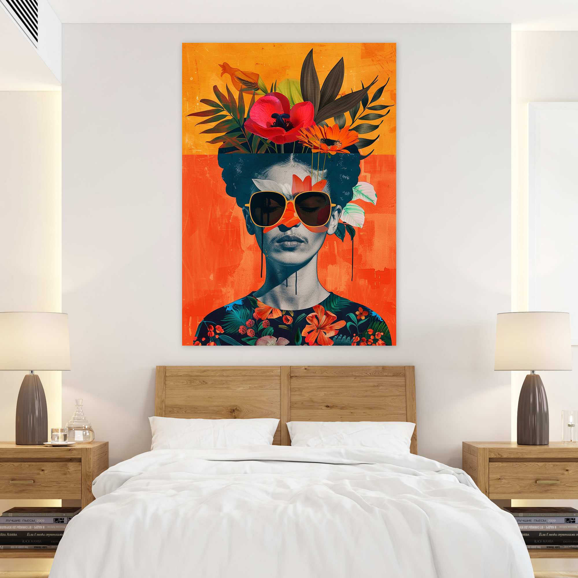 Frida Kahlo Tarzı Duvar Dekorasyonu - Kanvas Tablo Frida Kahlo Tarzı