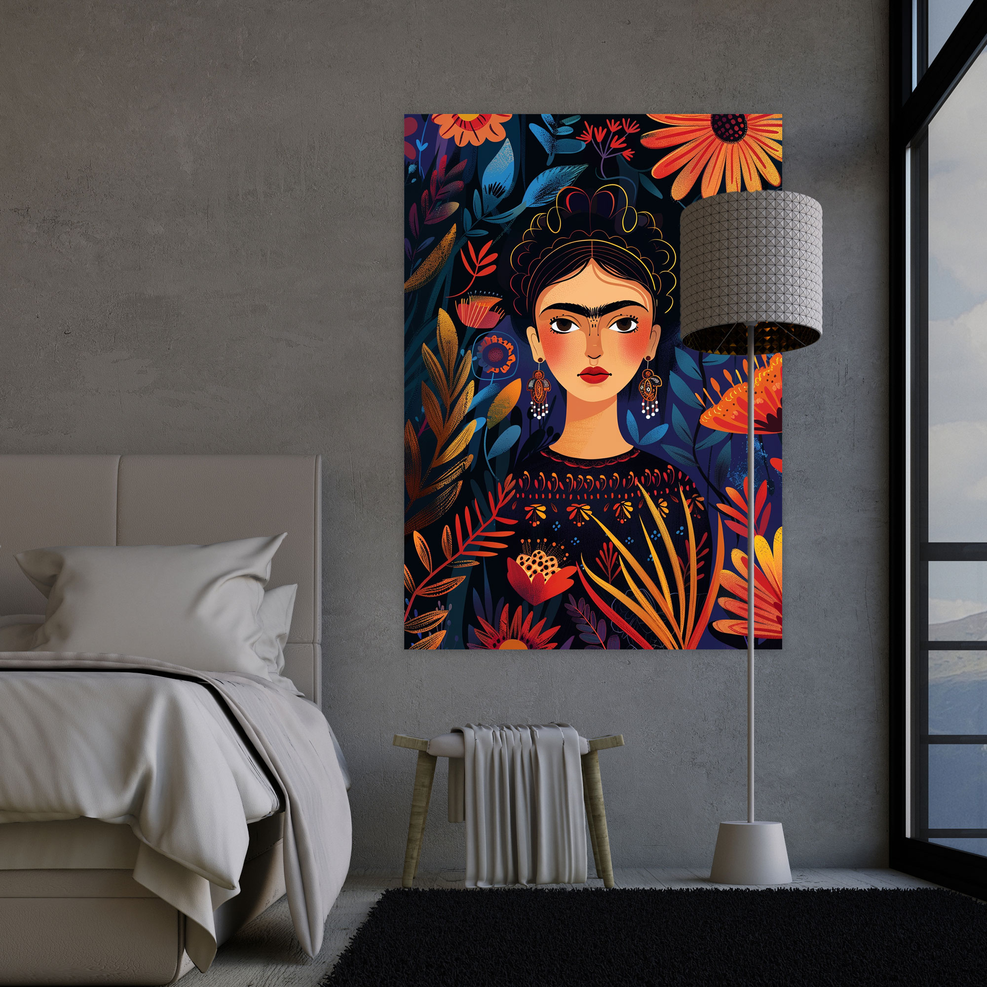 Frida Kahlo Tarzı Kanvas Tablo - Frida Kahlo Kanvas Frida Kahlo Stili