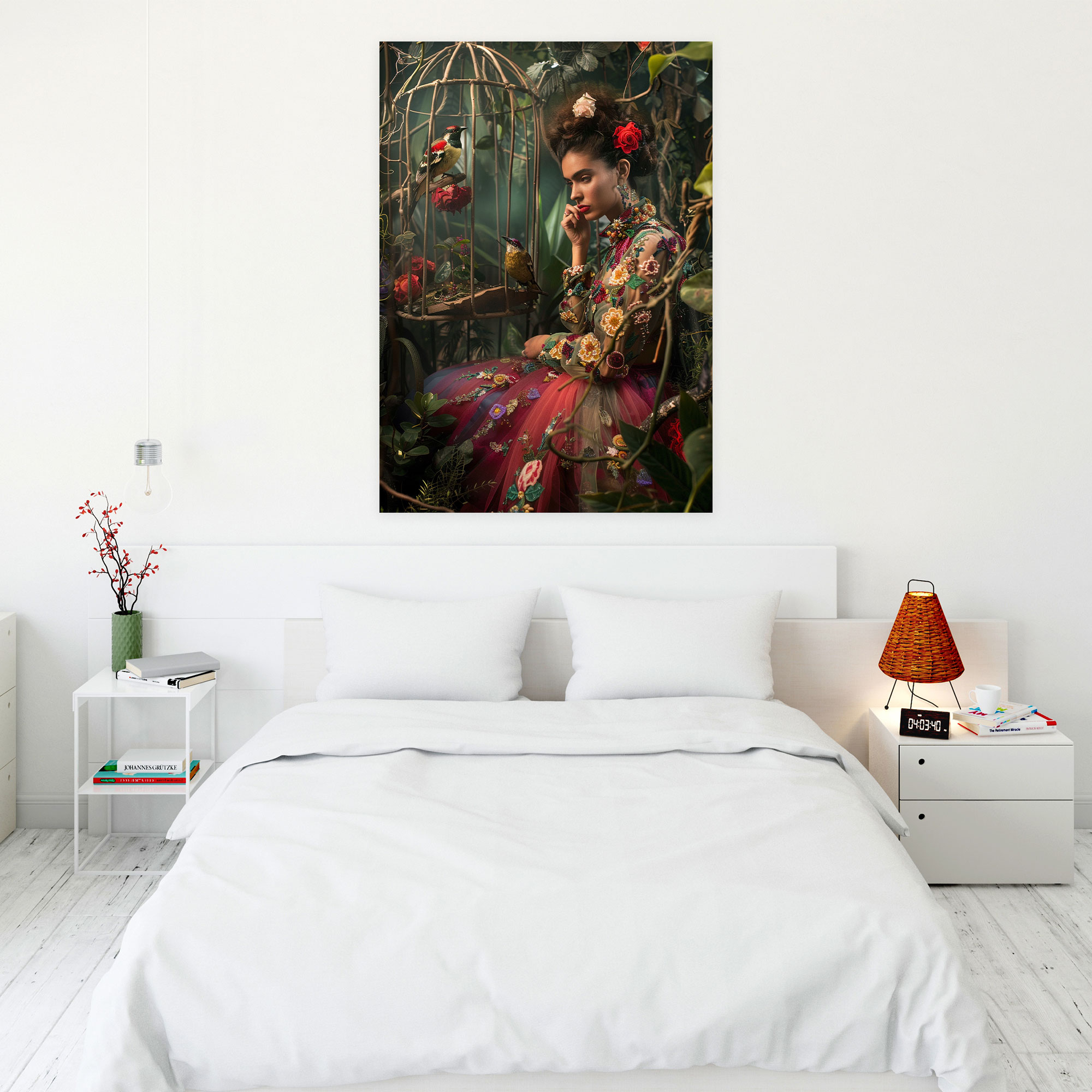 Frida Kahlo Style Wall Art - Frida Kahlo, Home Decoration, Wall Decoration, Canvas