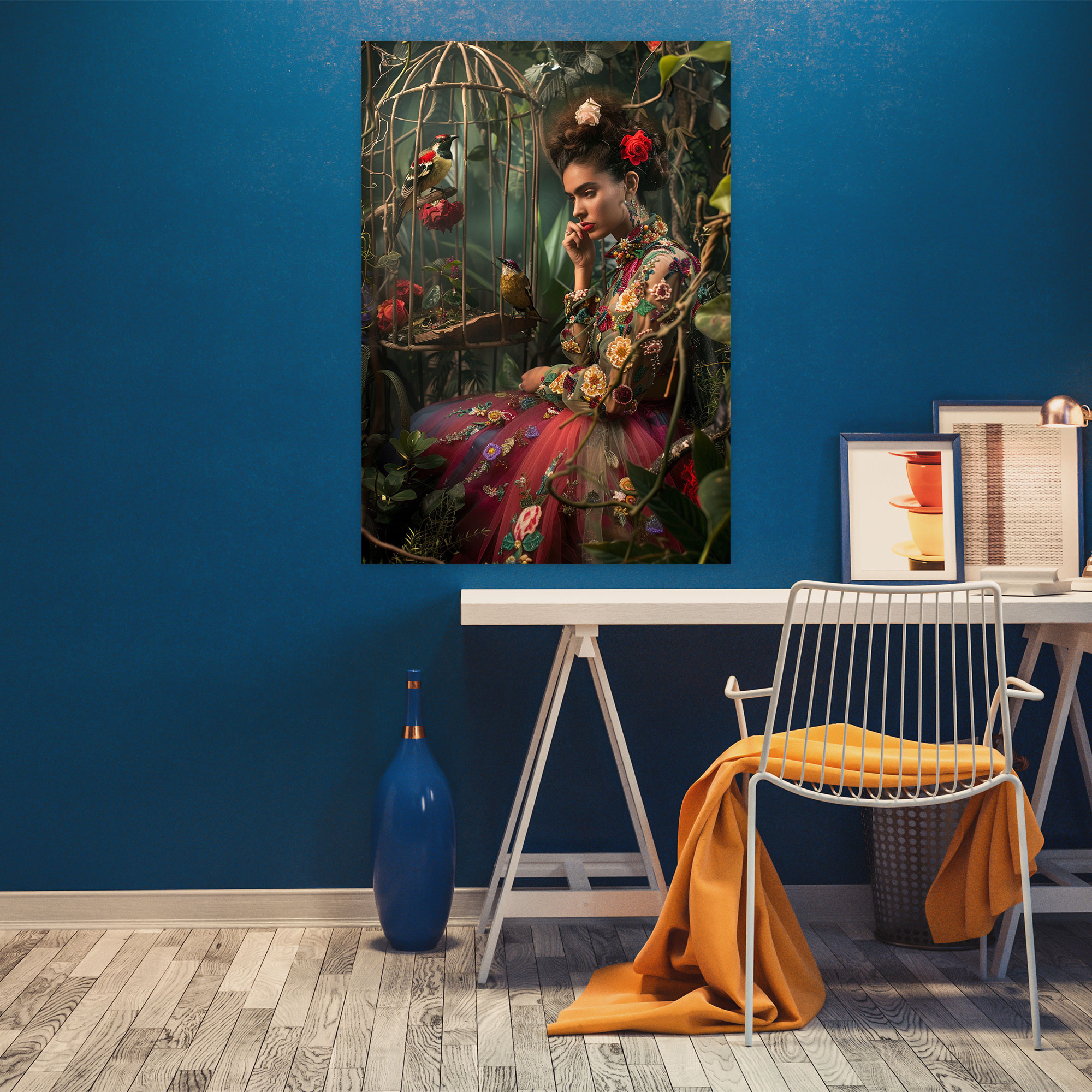 Frida Kahlo Style Wall Art - Frida Kahlo, Home Decoration, Wall Decoration, Canvas