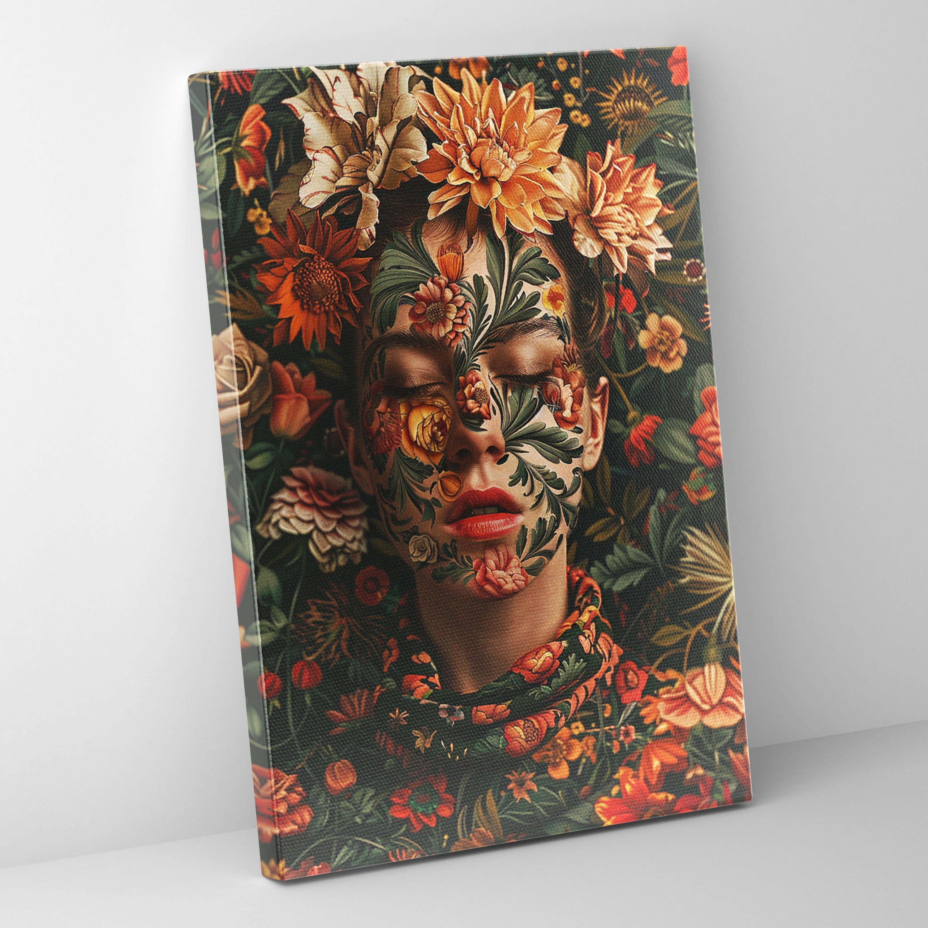 Frida Kahlo Tarzı Kanvas Tablo - Duvar Dekorasyonu