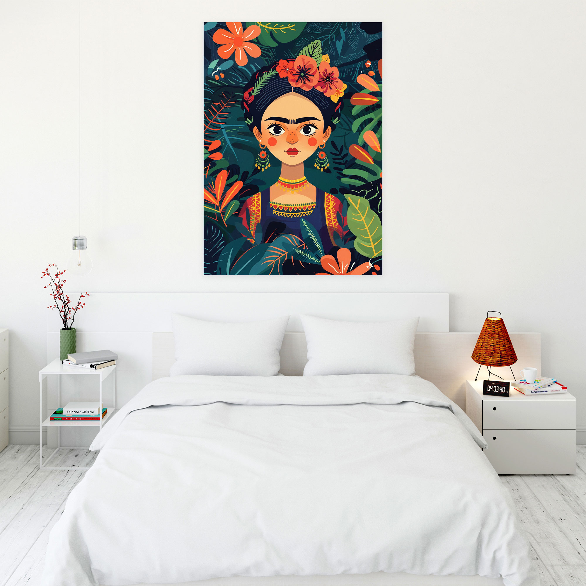 Frida Kahlo Style Canvas Print - Frida Kahlo, Wall Art, Canvas, Home Decoration