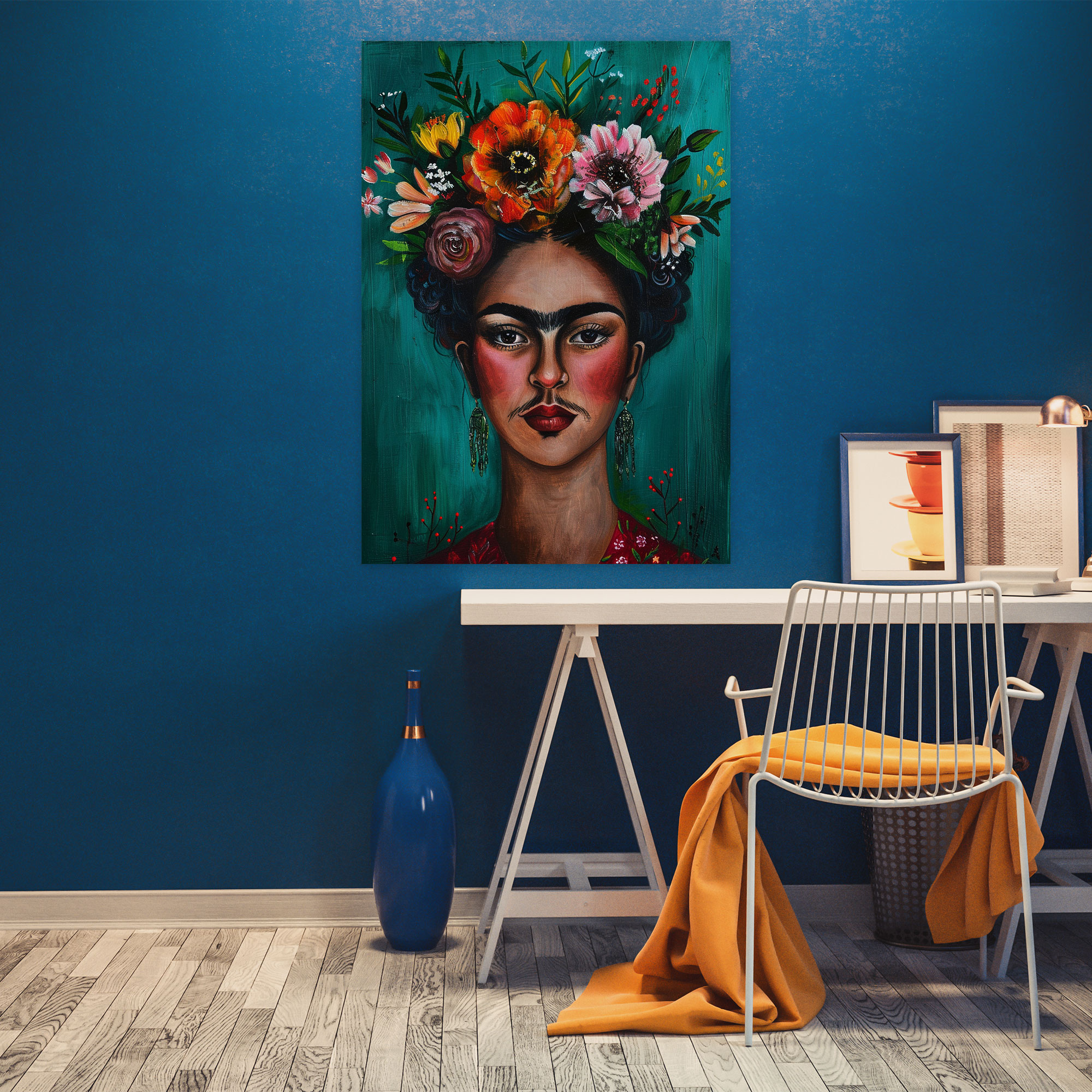Frida Kahlo Style Canvas Print - Frida Kahlo, Frida Kahlo Style, Canvas Wall Art, Canvas Print