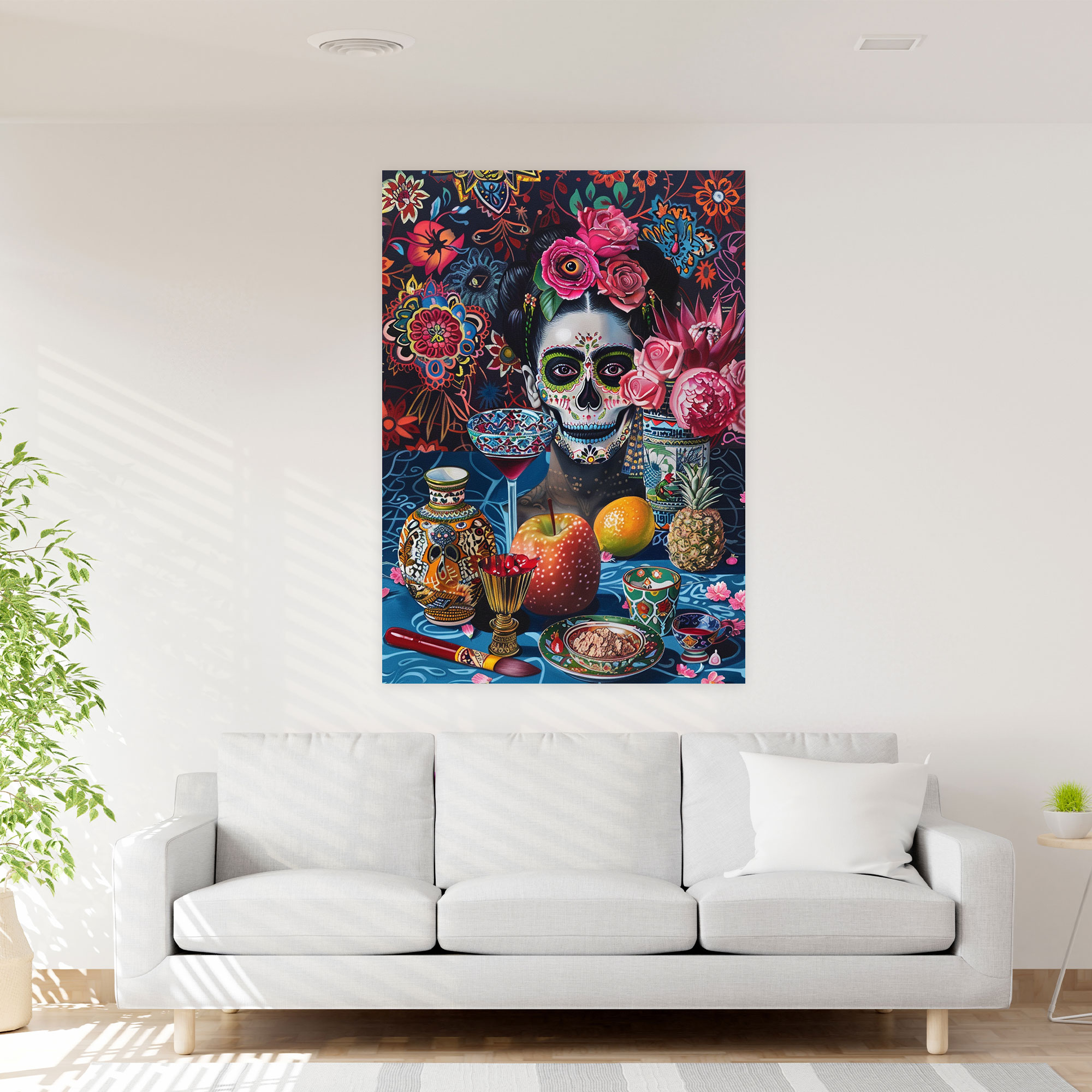 Frida Kahlo Tarzı Kanvas Tablo - Ev Dekorasyonu Kanvas Duvar Sanatı