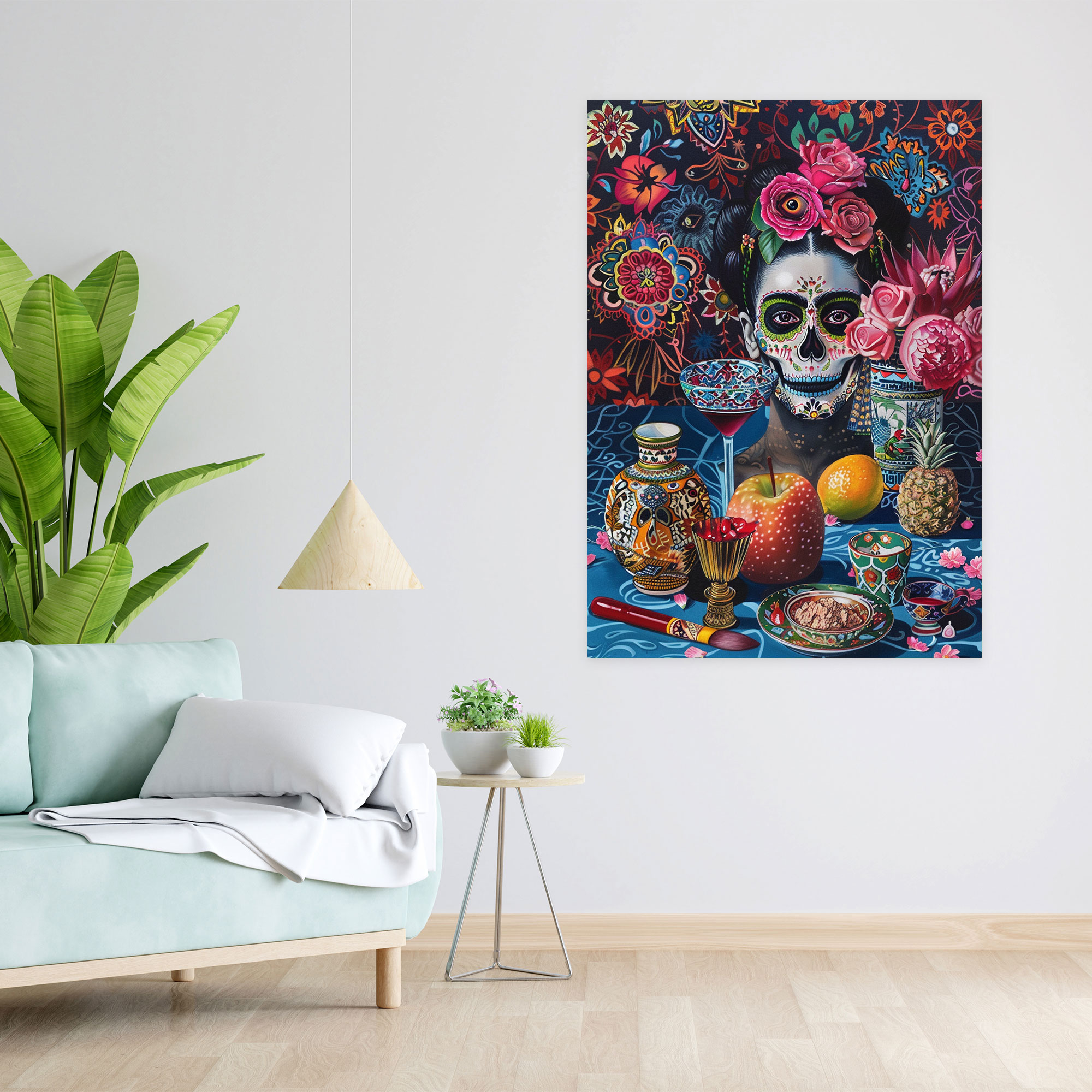 Frida Kahlo Tarzı Kanvas Tablo - Ev Dekorasyonu Kanvas Duvar Sanatı