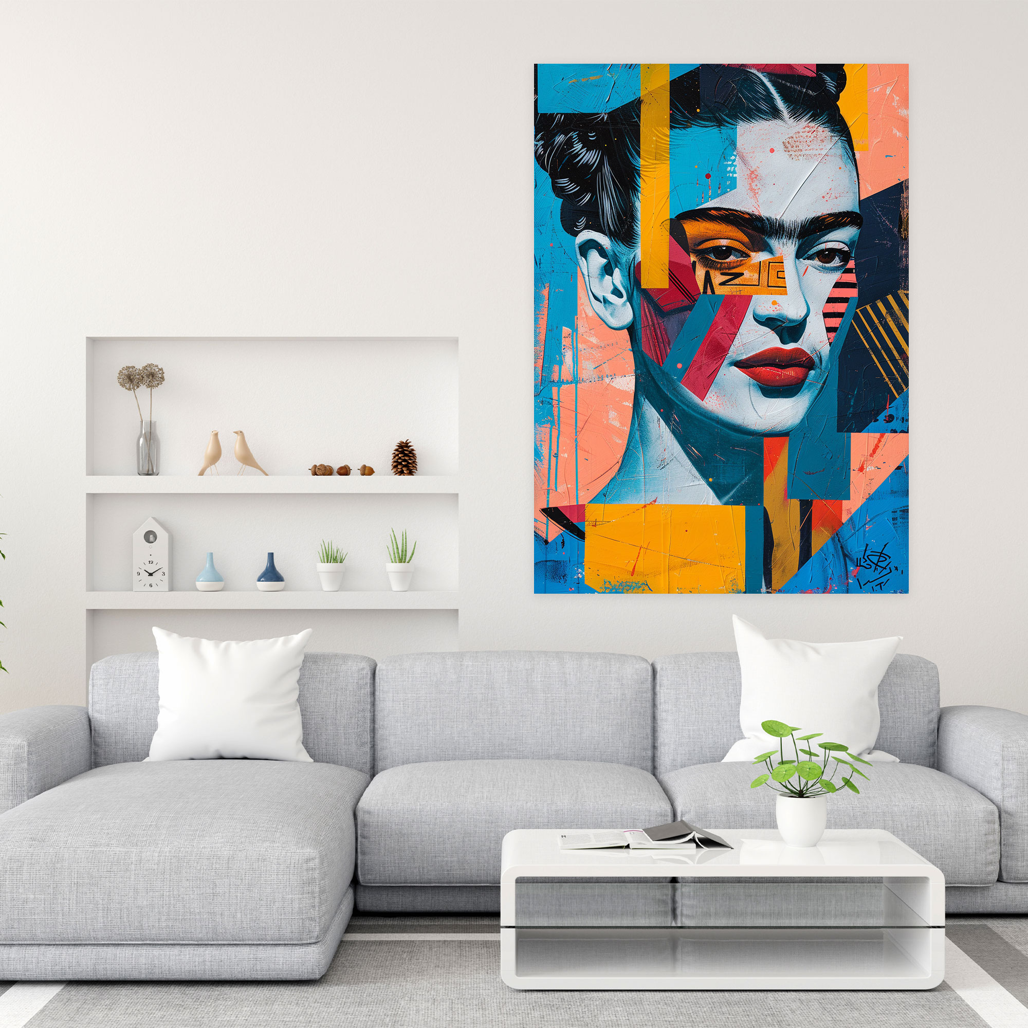 Frida Kahlo Style Canvas Print - Frida Kahlo, Wall Art, Frida Kahlo Style, Canvas