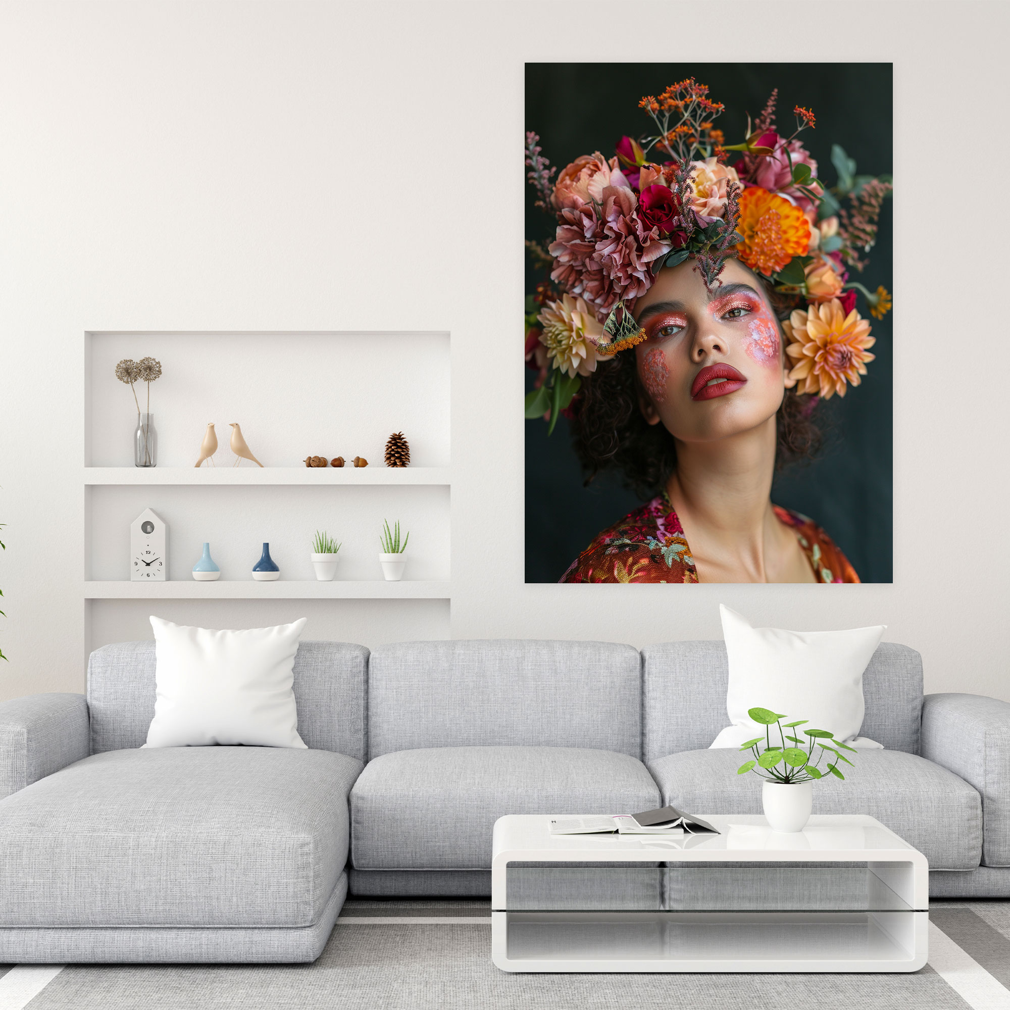 Frida Kahlo Style Wall Art - Frida Kahlo, Frida Kahlo Style, Canvas, Canvas Wall Art