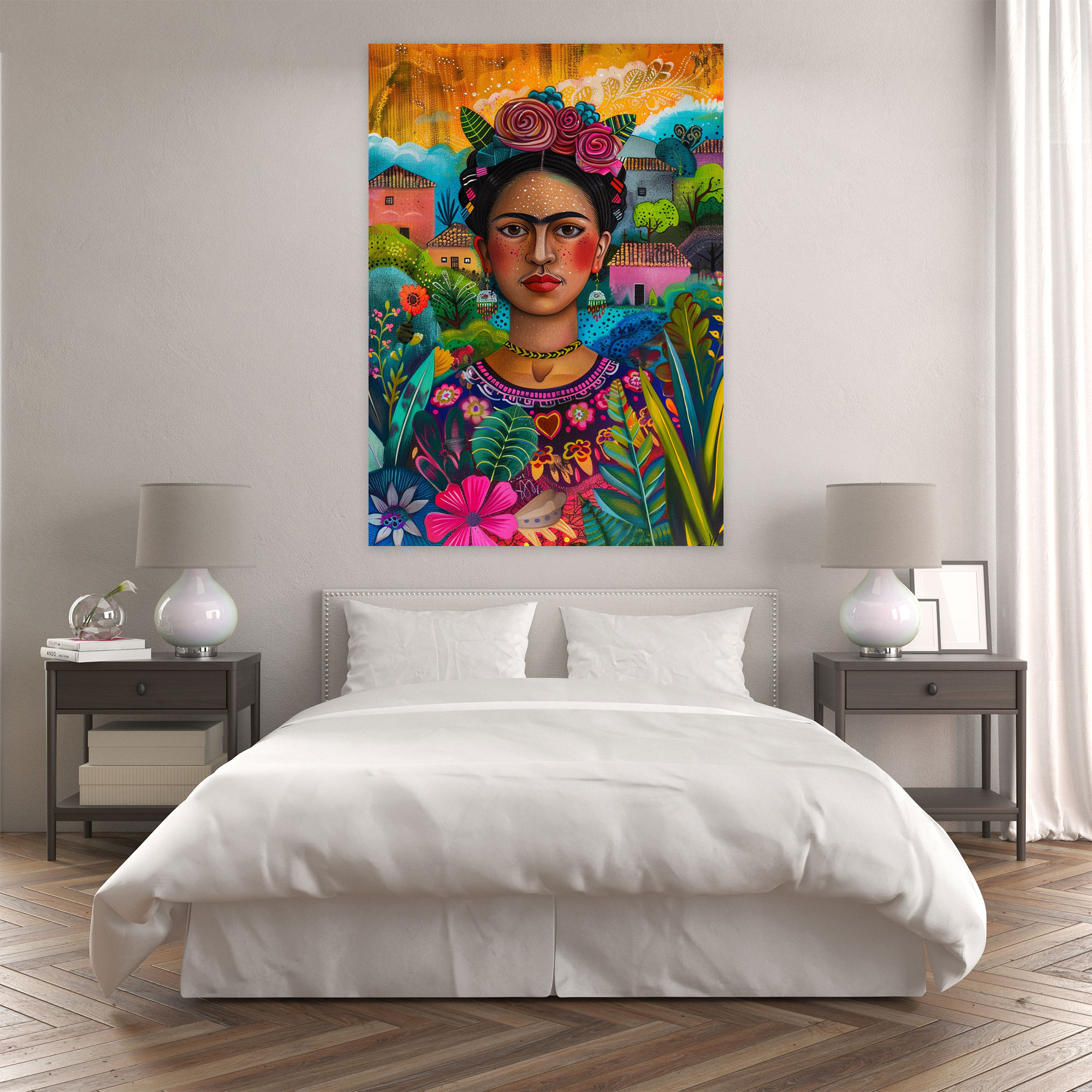 Frida Kahlo Style Canvas Wall Art - Frida Kahlo, Wall Art, Wall Decoration, Frida Kahlo Style