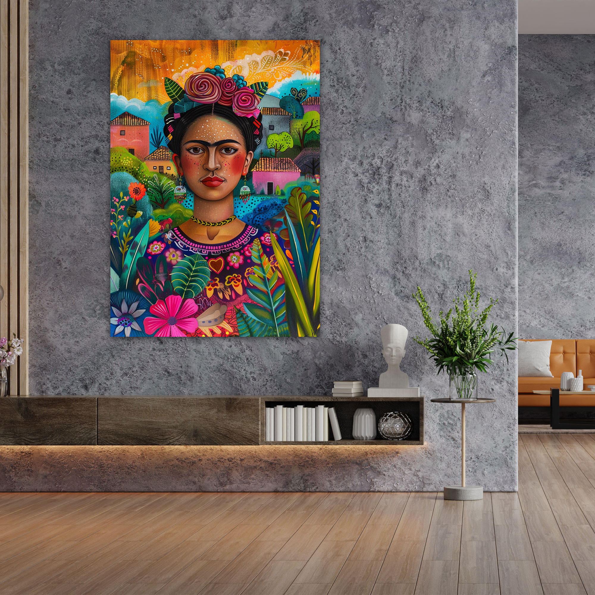 Frida Kahlo Style Canvas Wall Art - Frida Kahlo, Wall Art, Wall Decoration, Frida Kahlo Style