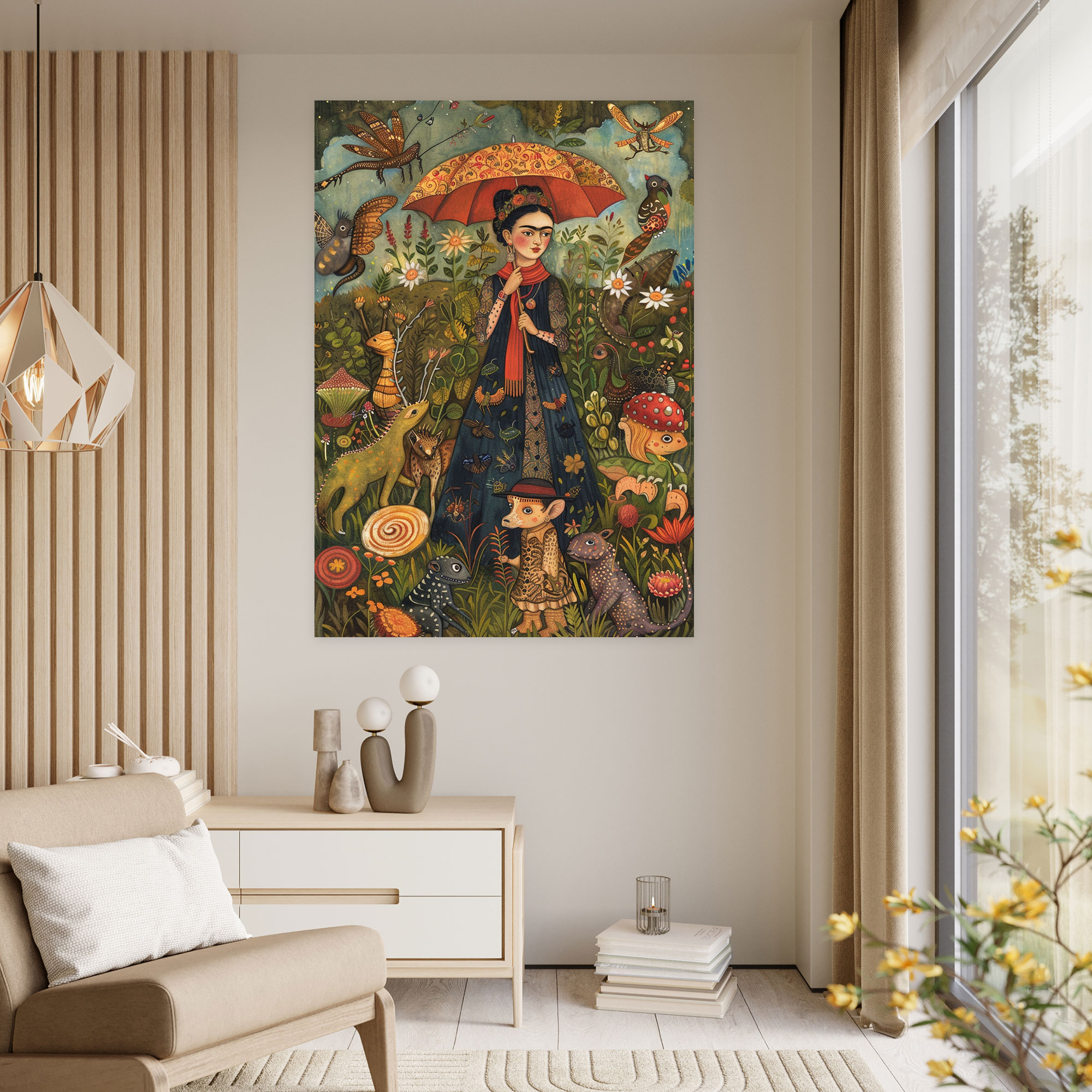 Frida Kahlo Style Wall Art - Frida Kahlo, Wall Decoration, Canvas Wall Art, Wall Art