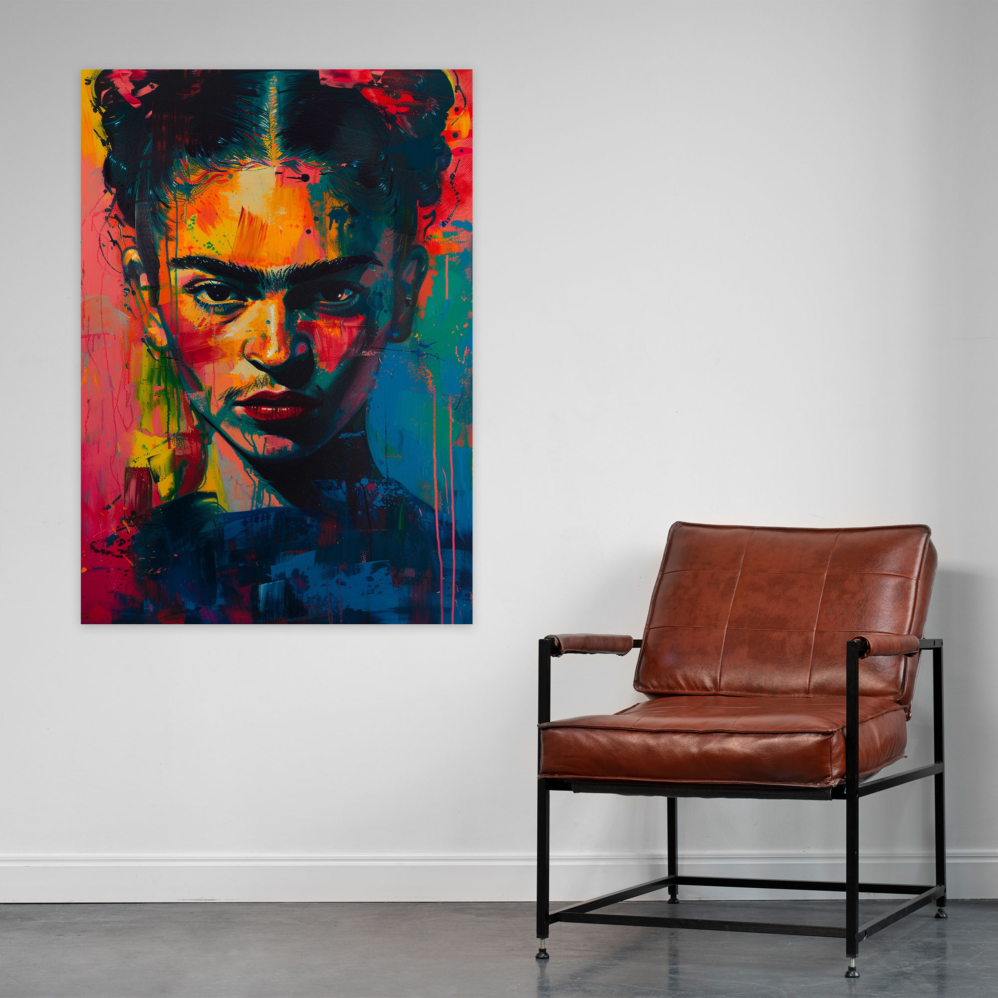 Frida Kahlo Style Canvas Wall Art - Frida Kahlo, Canvas Wall Art, Wall Decoration, Canvas