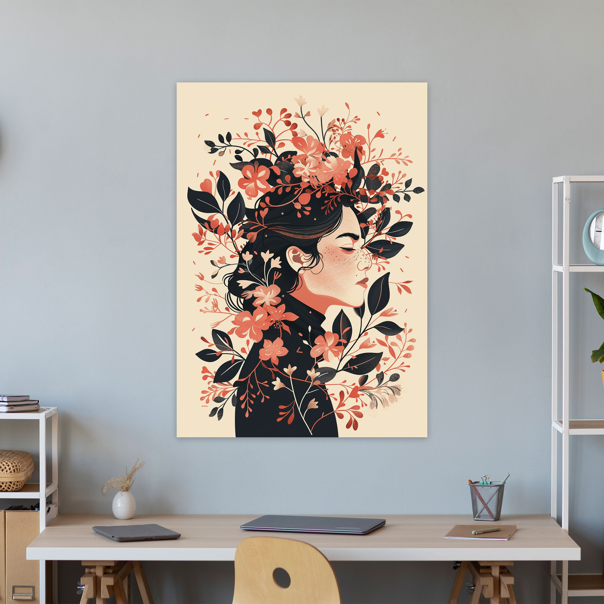Frida Kahlo Style Wall Art - Frida Kahlo, Canvas Wall Art, Frida Kahlo Style, Home Decoration