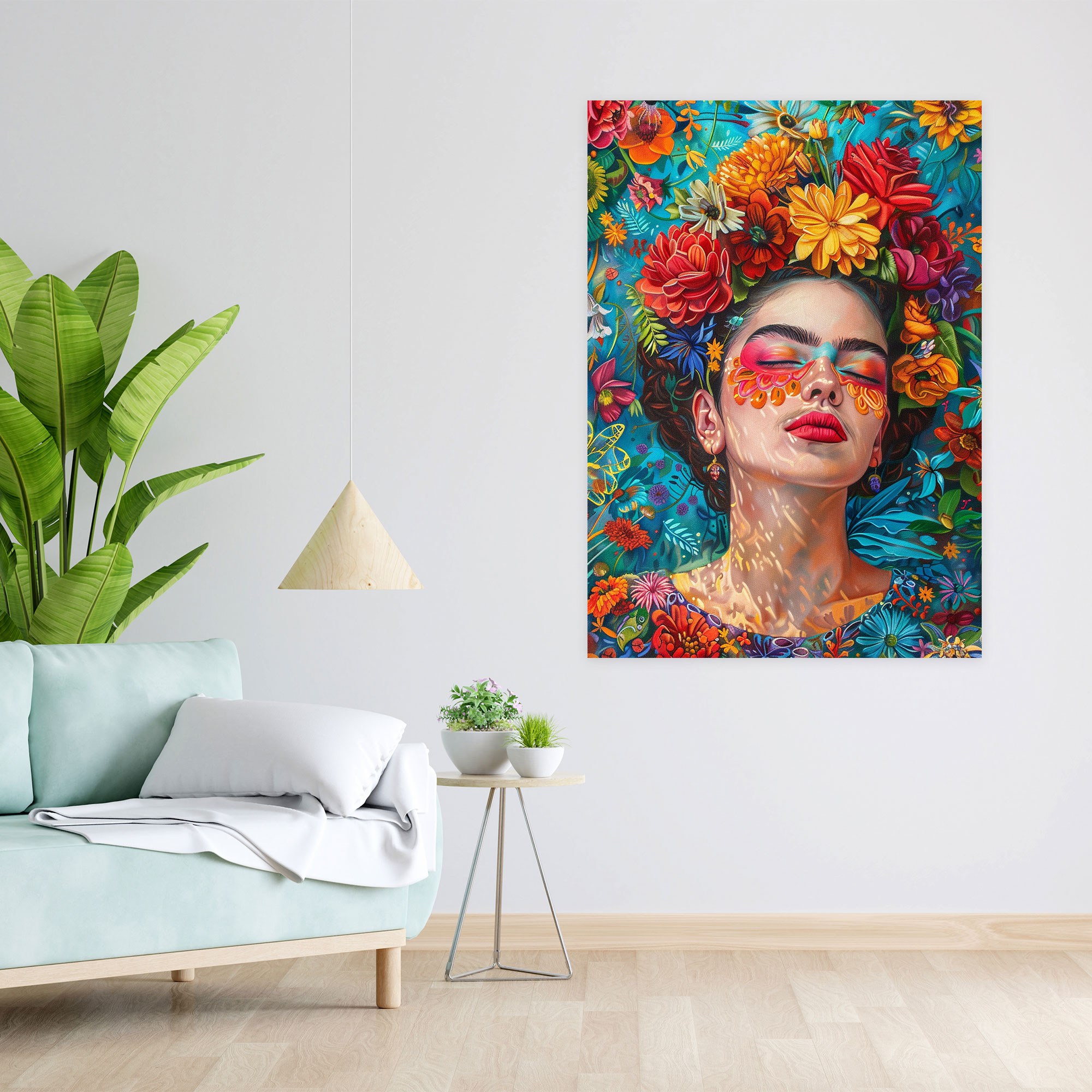 Frida Kahlo Tarzı Duvar Dekorasyonu - Ev Dekorasyonu ve Duvar Sanatı için Kanvas Tablo