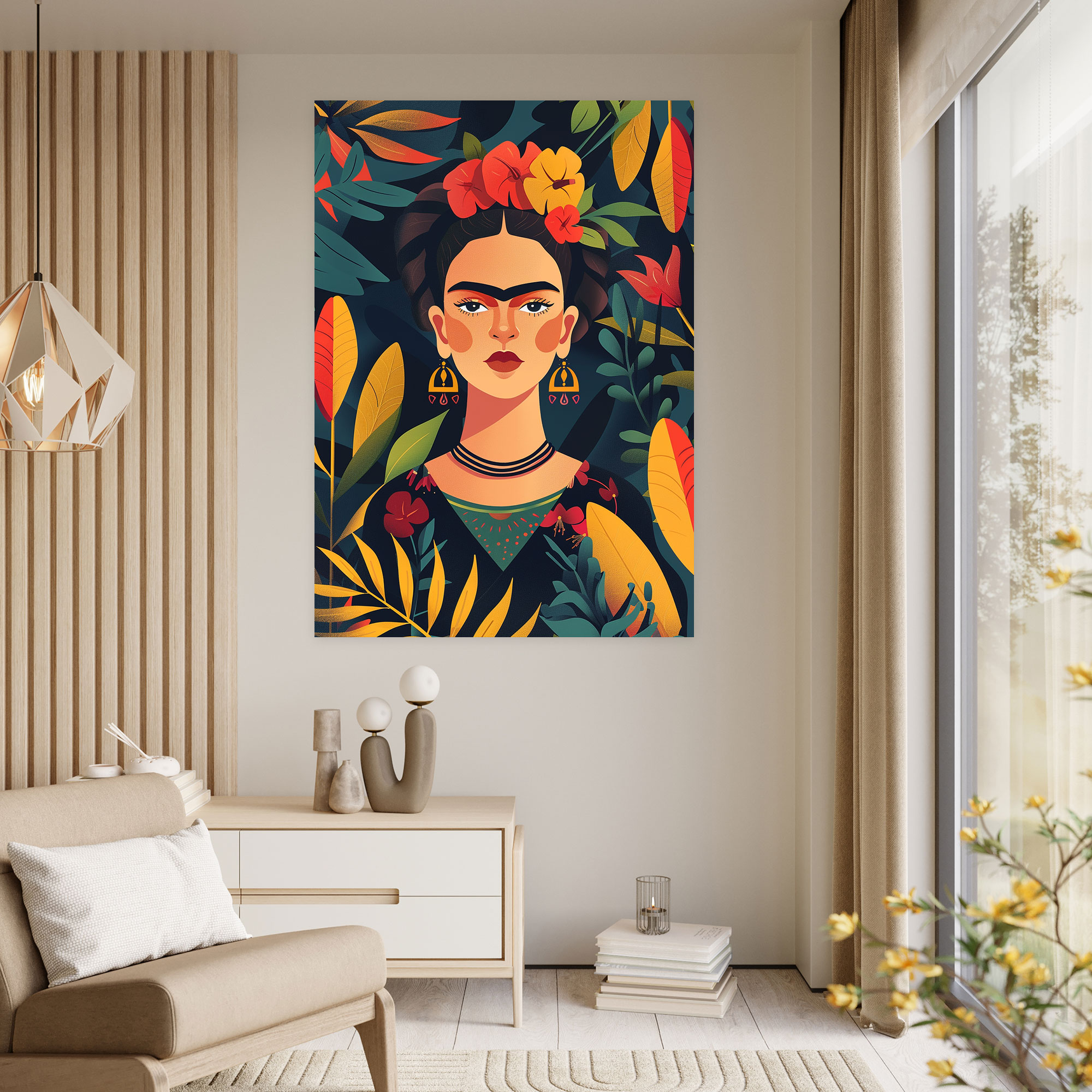 Frida Kahlo Style Canvas Print - Frida Kahlo, Canvas Print, Wall Art, Home Decoration