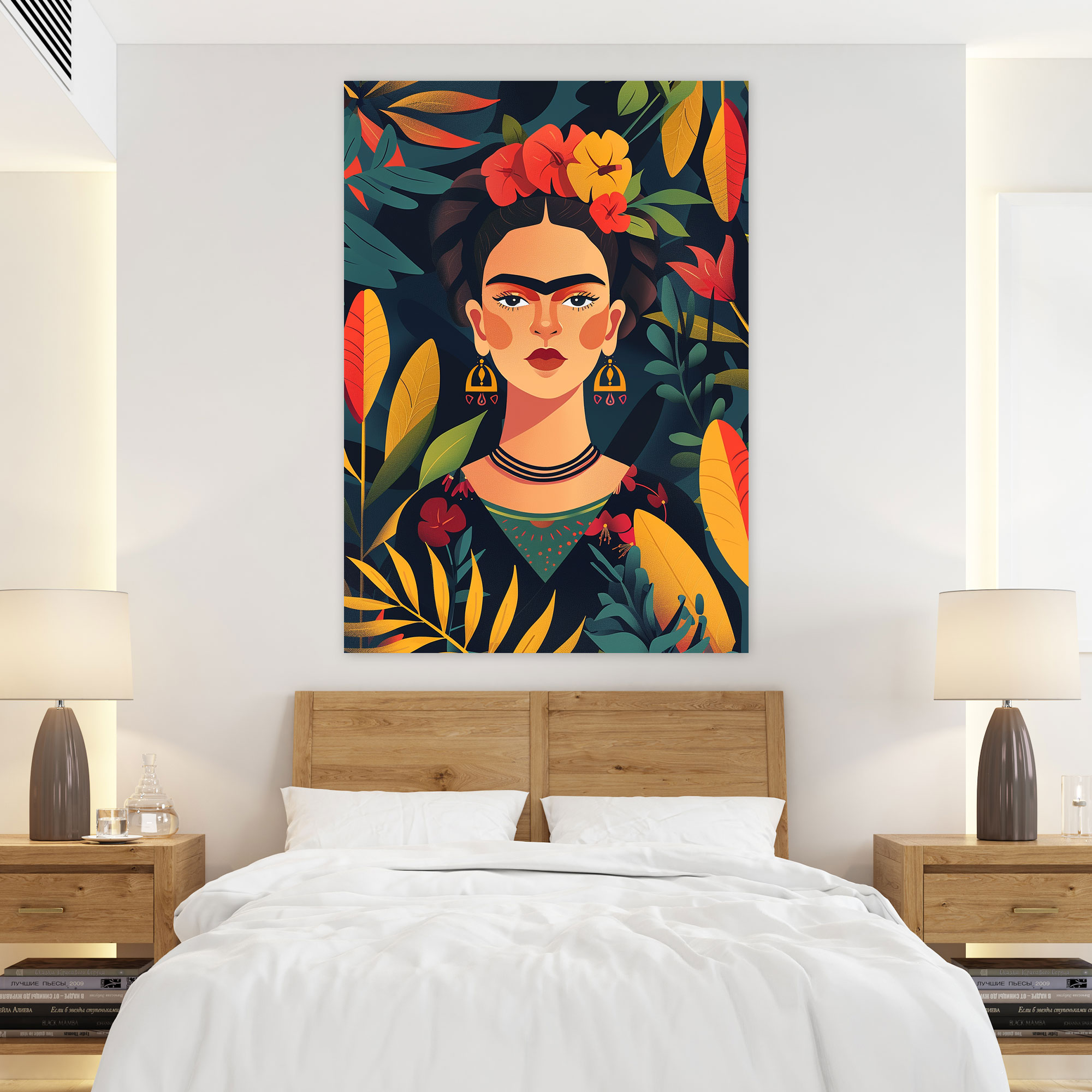 Frida Kahlo Style Canvas Print - Frida Kahlo, Canvas Print, Wall Art, Home Decoration