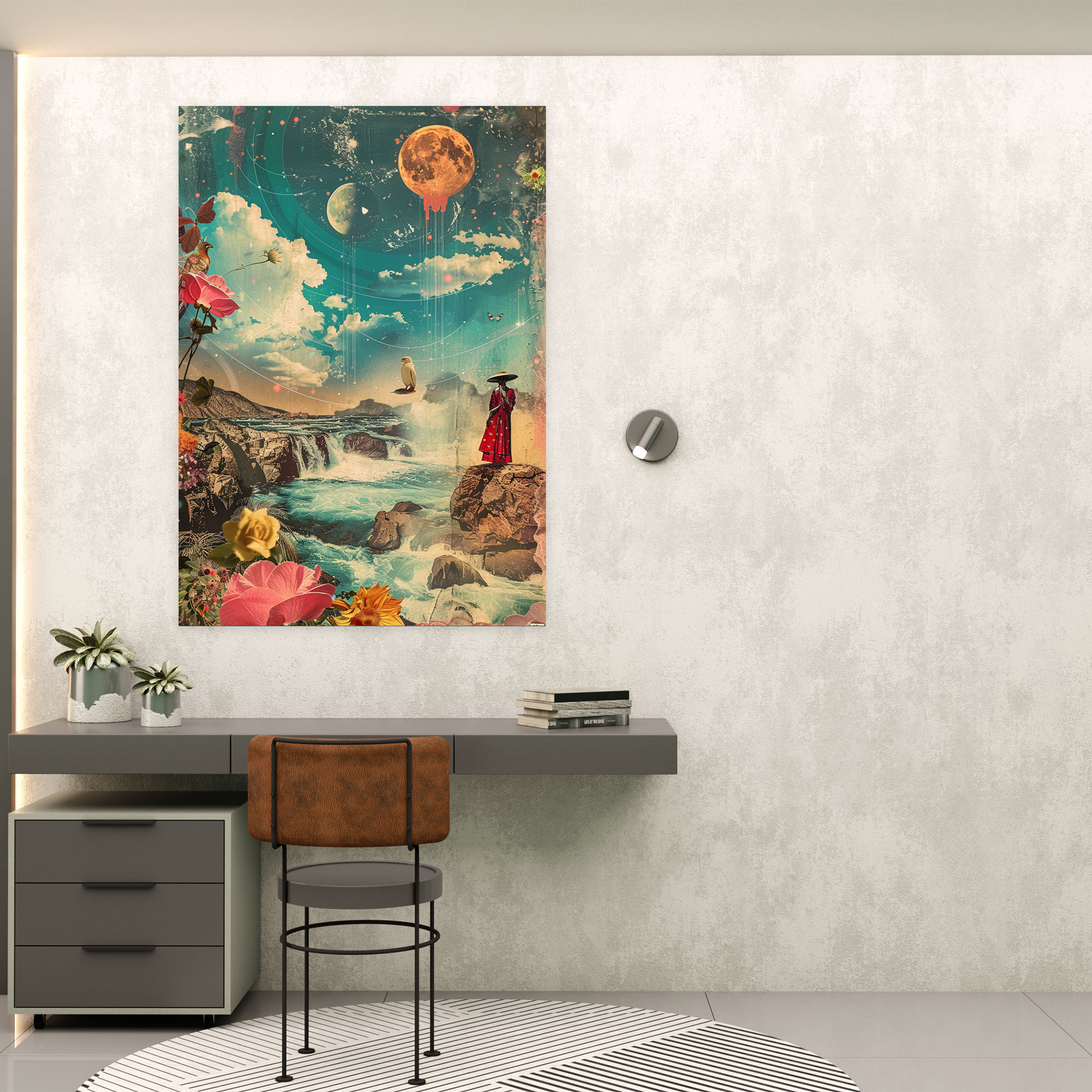 Frida Kahlo Style Canvas Print - Frida Kahlo, Canvas Wall Art, Canvas, Wall Decoration