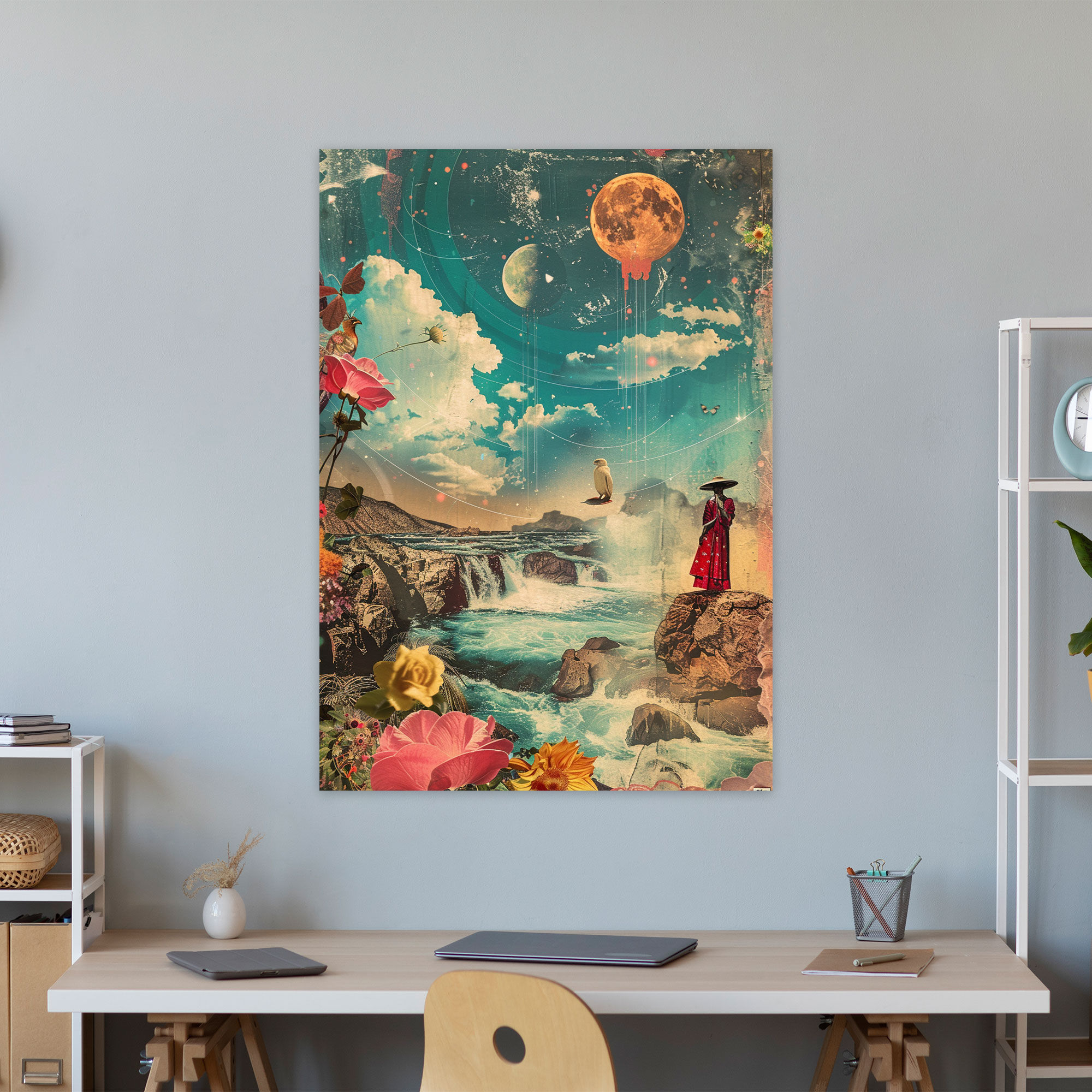 Frida Kahlo Style Canvas Print - Frida Kahlo, Canvas Wall Art, Canvas, Wall Decoration