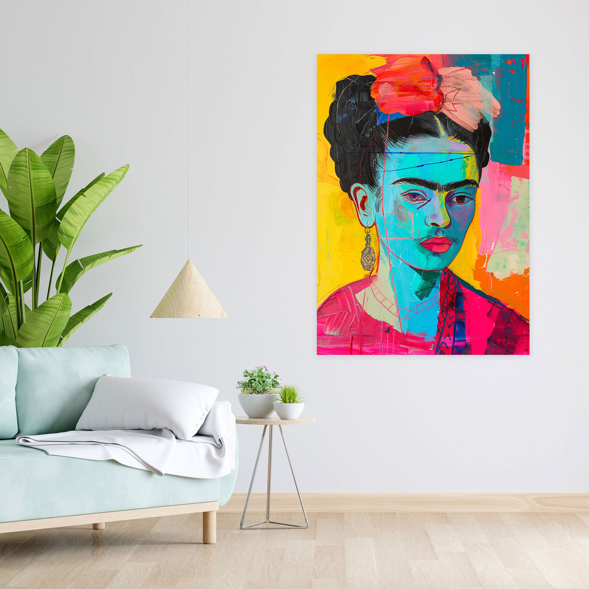Frida Kahlo Style Wall Art - Frida Kahlo, Wall Decoration, Wall Art, Canvas