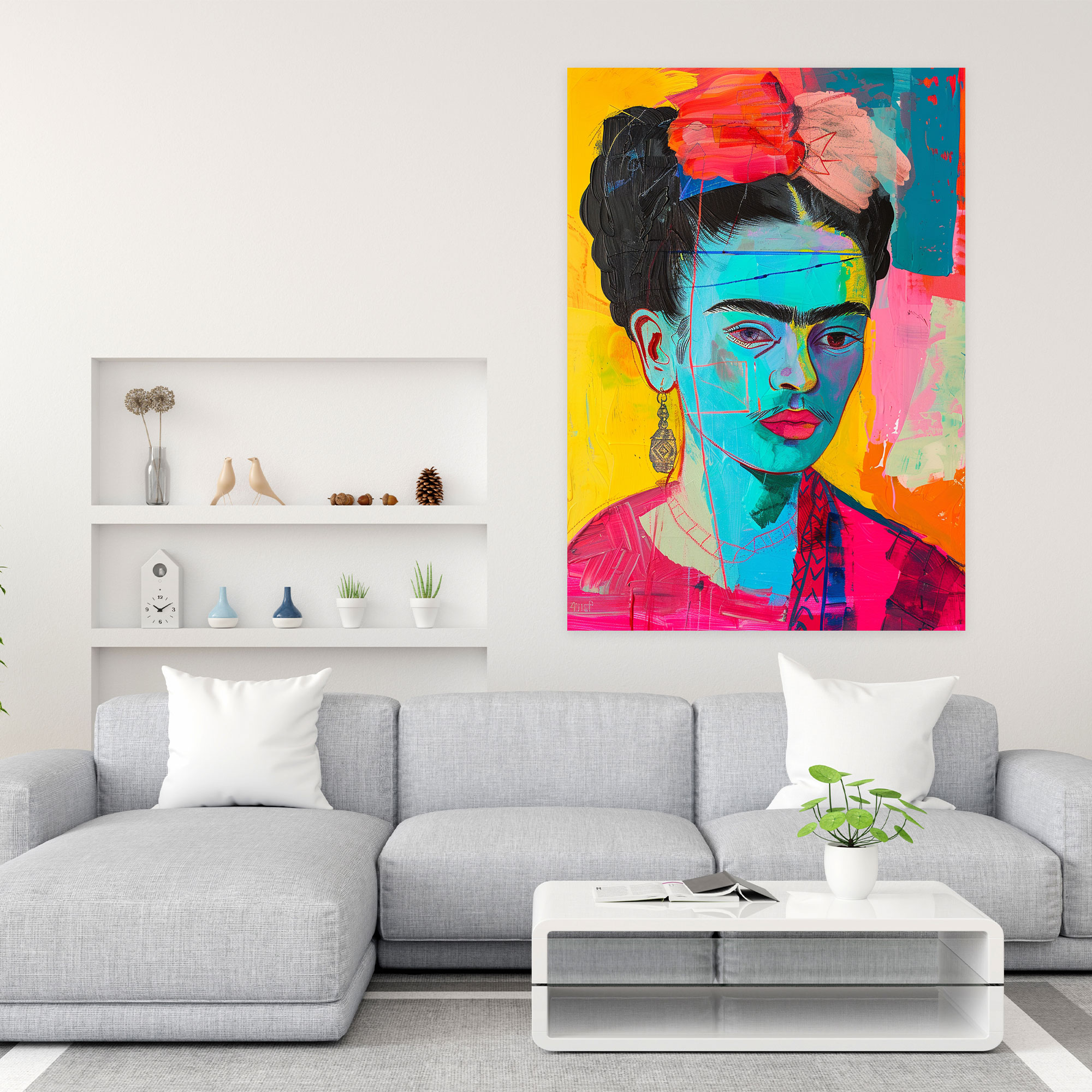 Frida Kahlo Style Wall Art - Frida Kahlo, Wall Decoration, Wall Art, Canvas