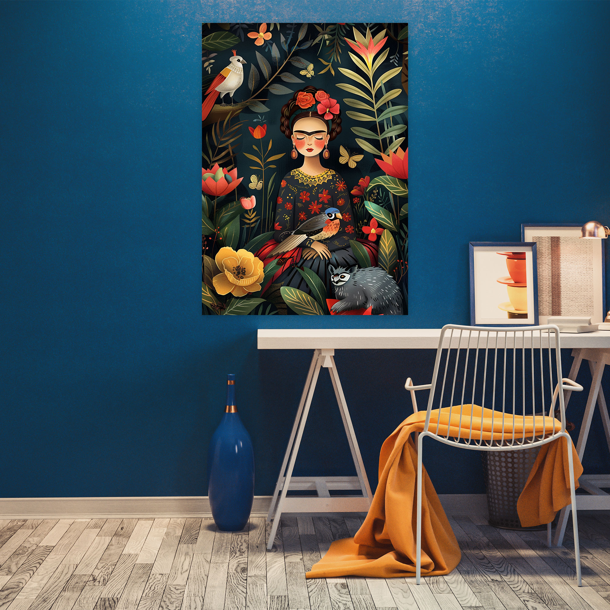 Frida Kahlo Style Canvas Print - Frida Kahlo, Canvas Wall Art, Canvas, Wall Art