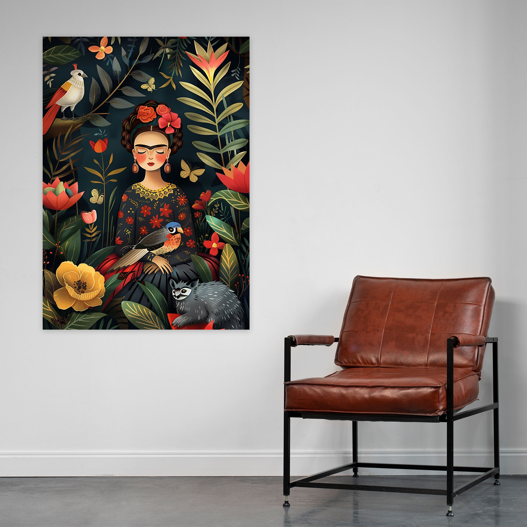 Frida Kahlo Style Canvas Print - Frida Kahlo, Canvas Wall Art, Canvas, Wall Art