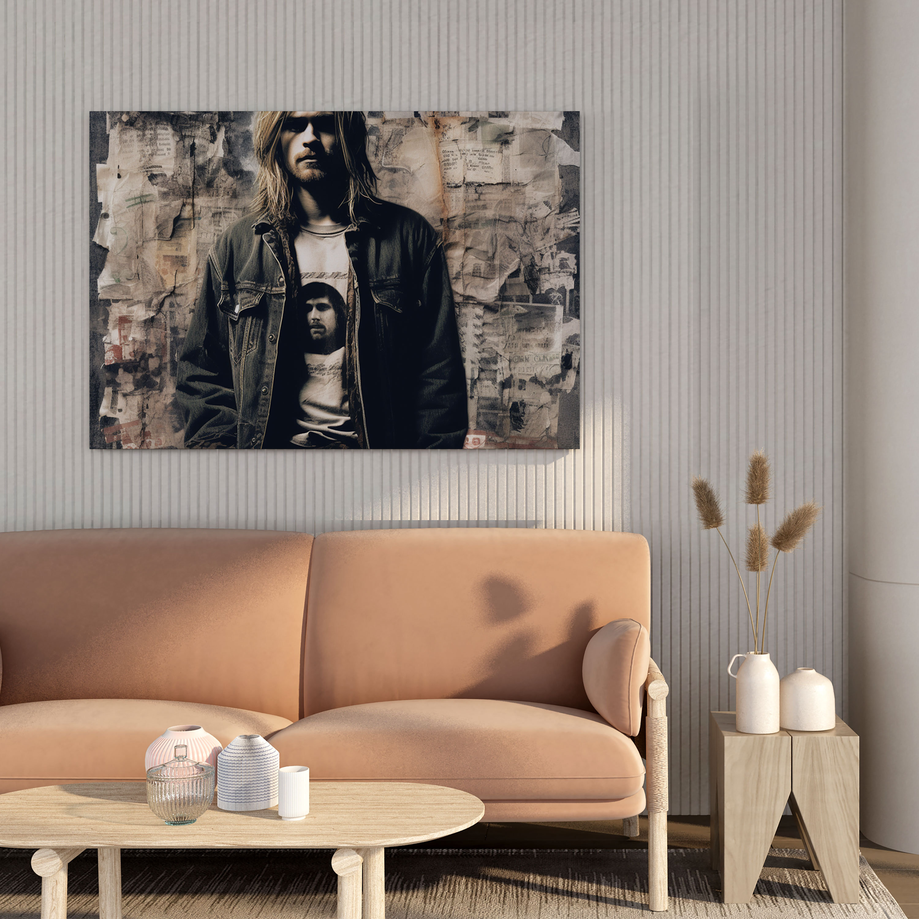 Glasbild im Grunge-Stil inspiriert von Kurt Cobain