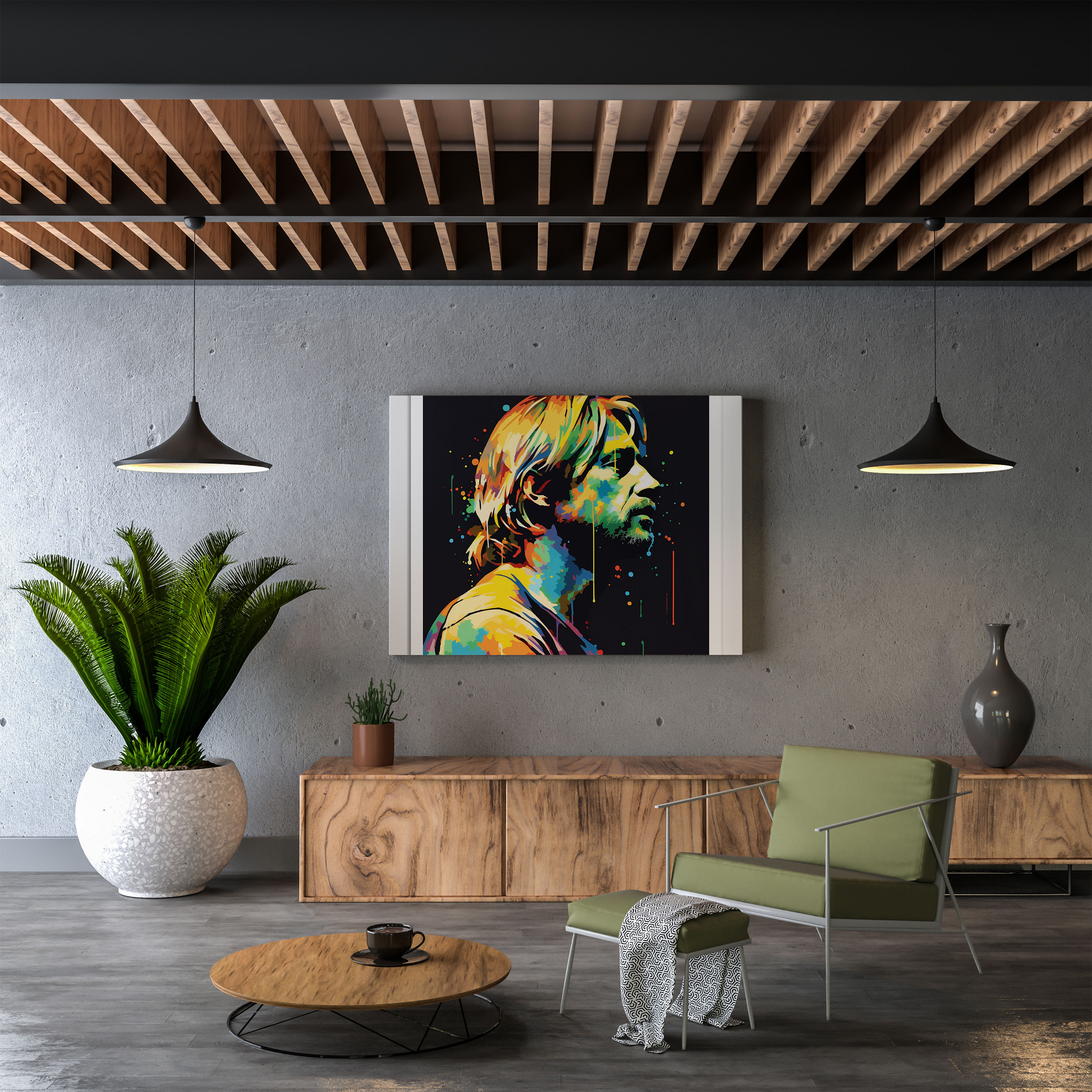 Kurt Cobain Minimalist Glass Print - Kurt Cobain, Kurt Cobain, Wall Decoration, Glass Art
