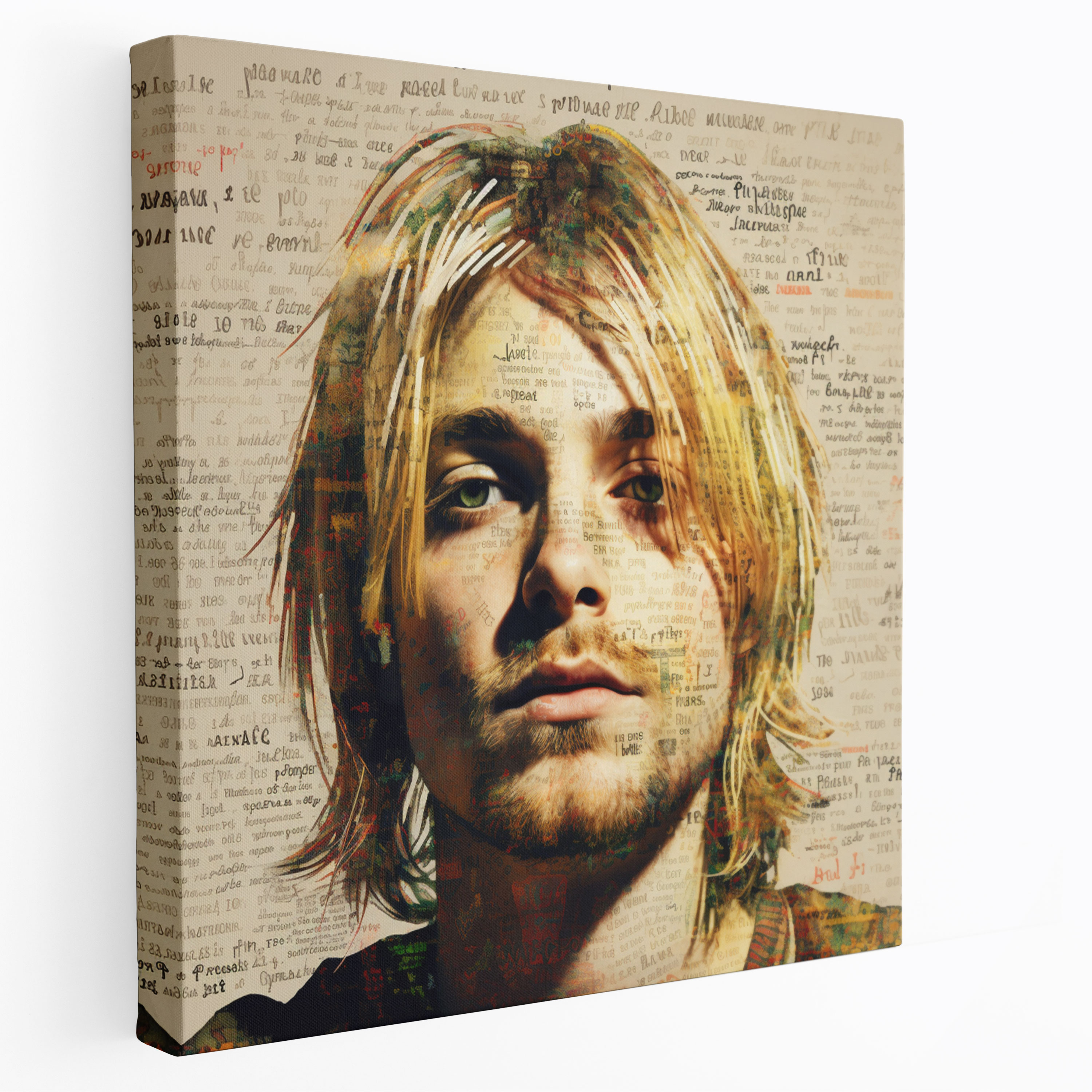 Kurt Cobain Lyrics Glass Print - Kurt Cobain, Lyrics, Music Enthusiasts, Quotes