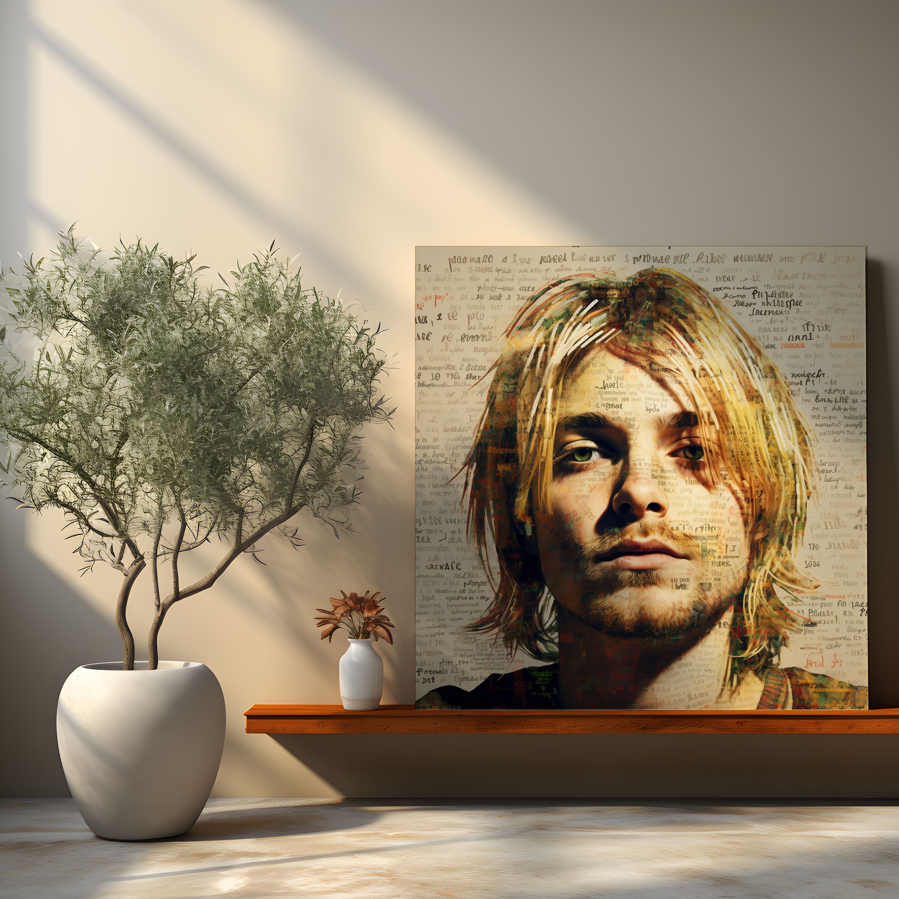 Kurt Cobain Lyrics Glass Print - Kurt Cobain, Lyrics, Music Enthusiasts, Quotes