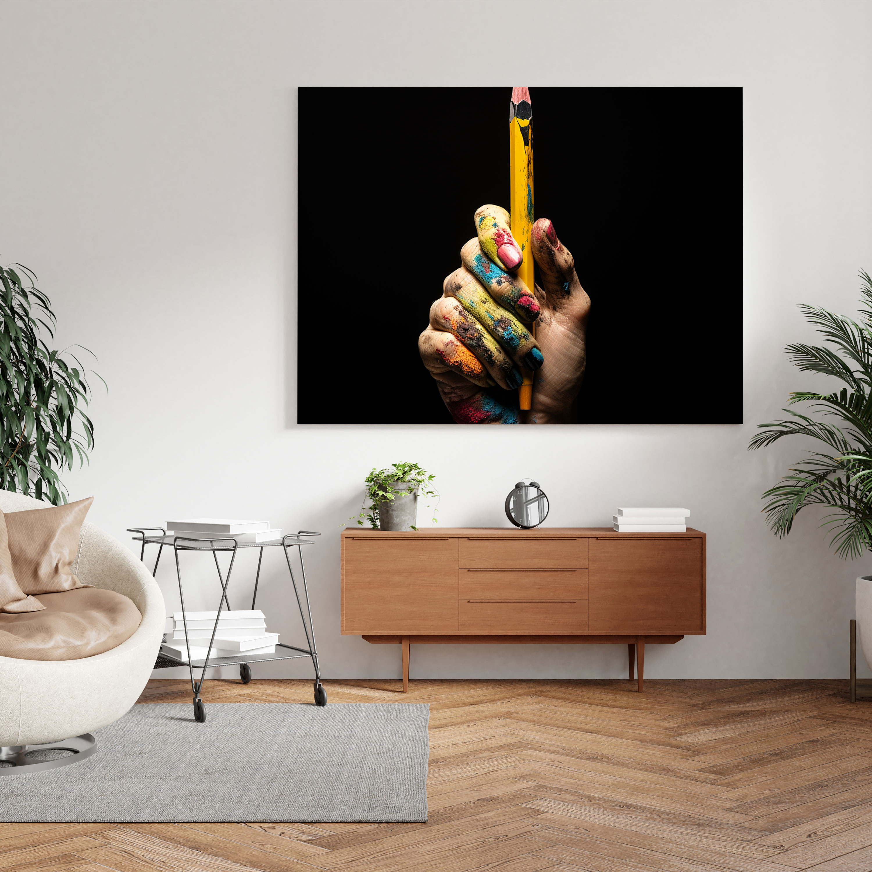 Kurt Cobain Creative Hand Glass Print - Kurt Cobain, Unique Perspective, Home Decoration, Modern Art