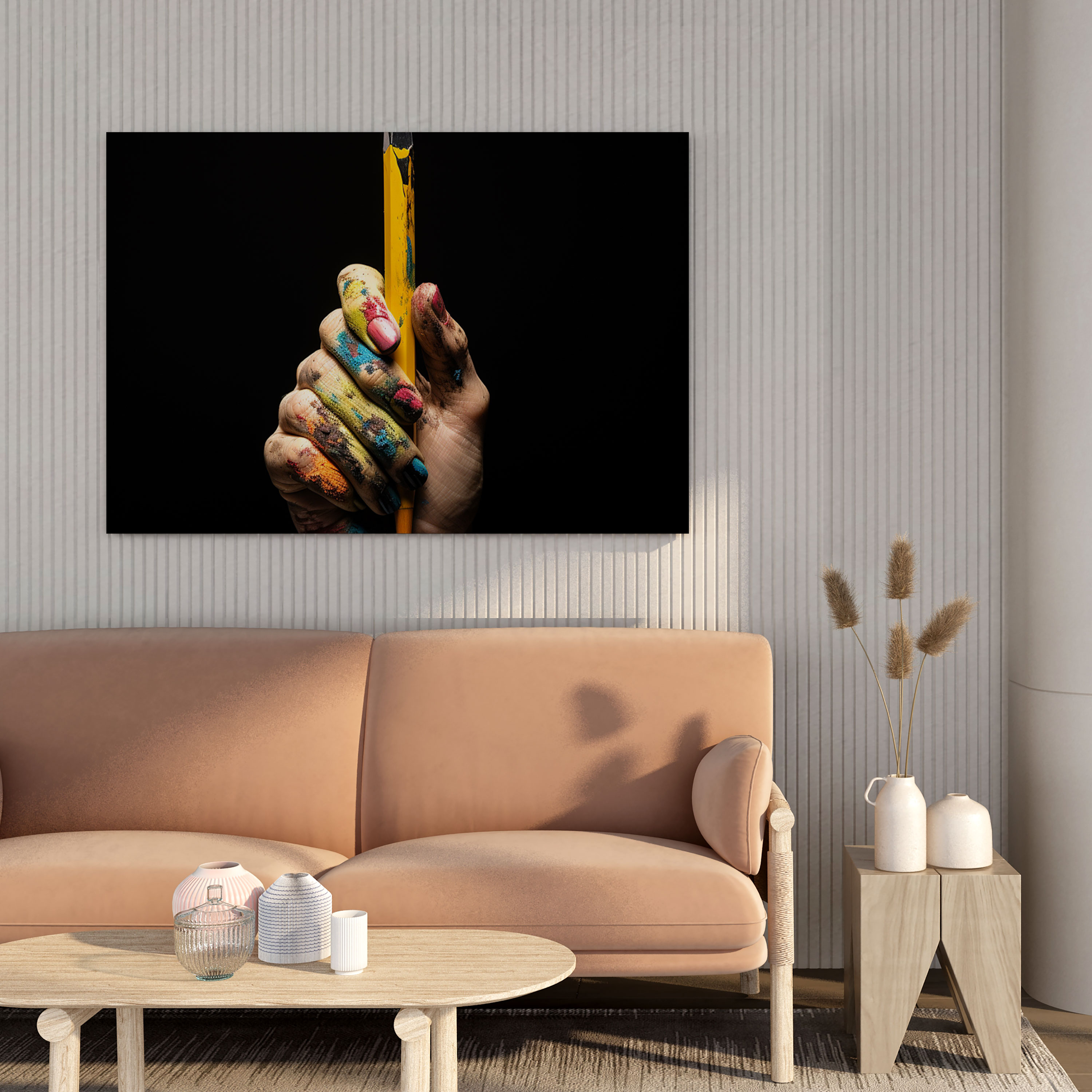 Kurt Cobain Creative Hand Glass Print - Kurt Cobain, Unique Perspective, Home Decoration, Modern Art