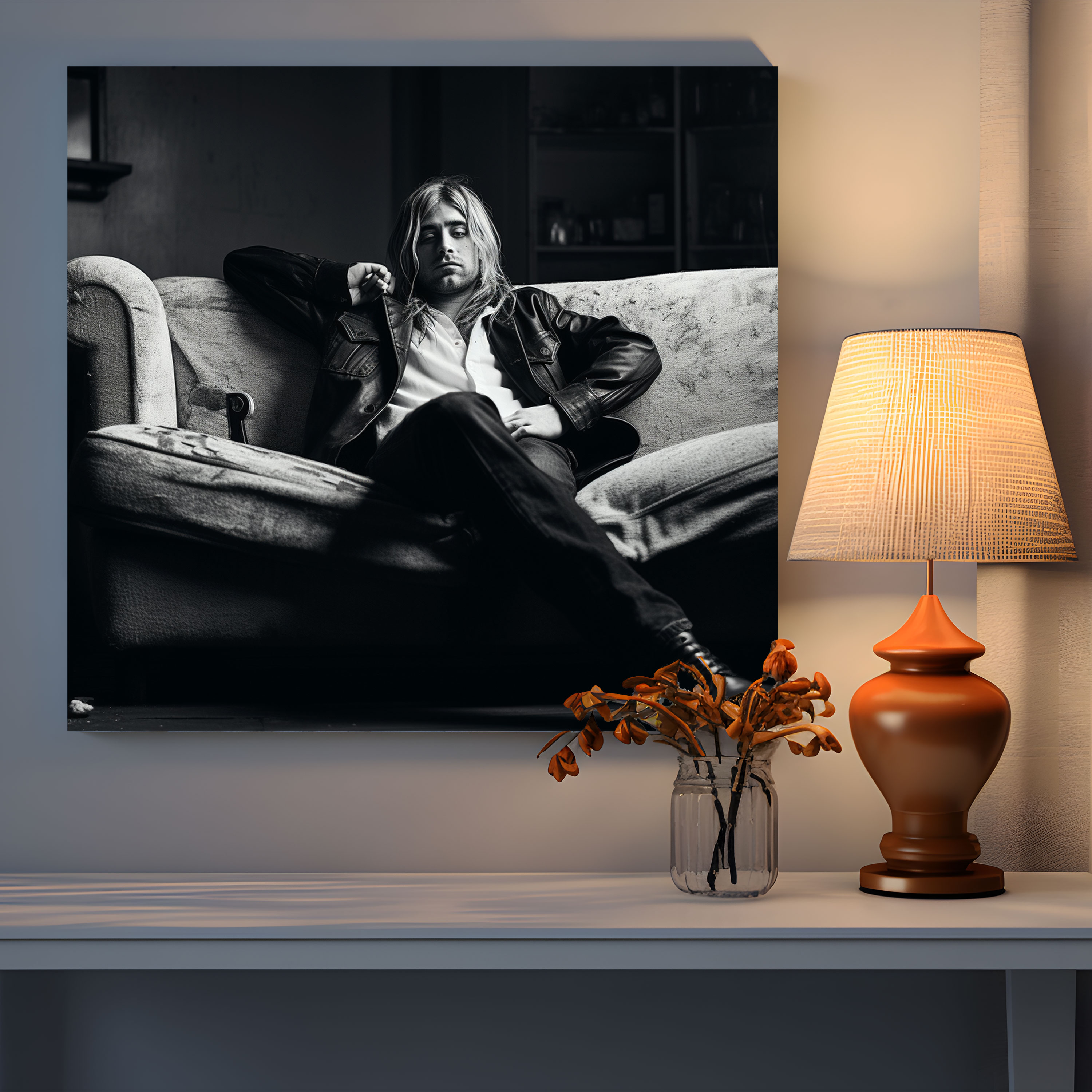 Kurt Cobain Glasbild - Kurt Cobain Glas Wandkunst Glas Kunst Glasdruck