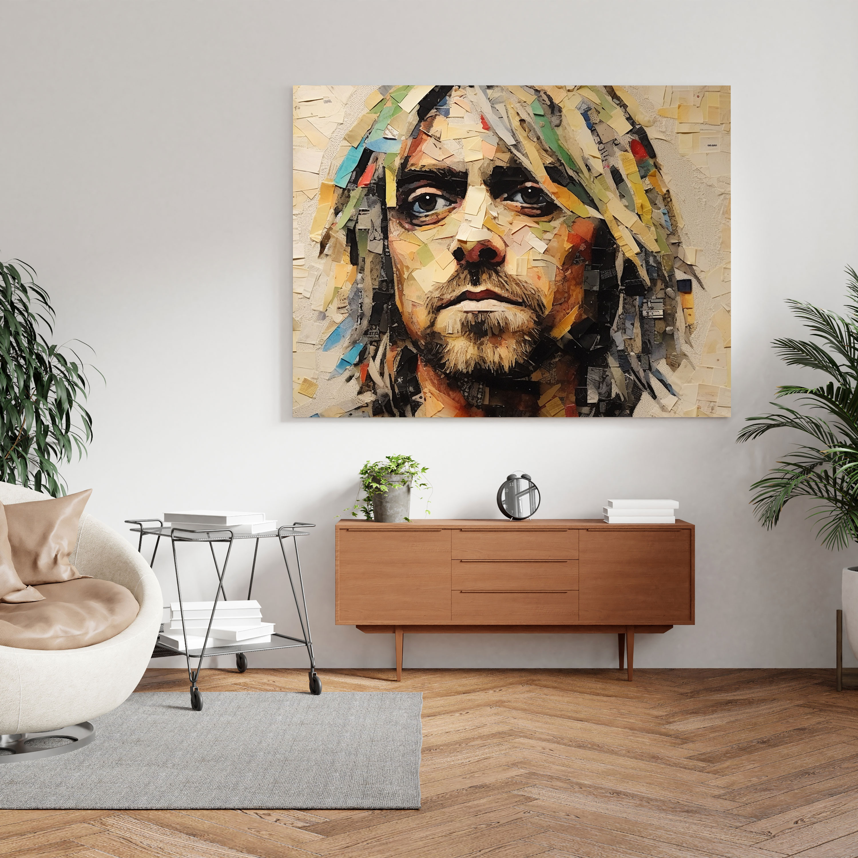Kurt Cobain Glasbild - Wanddekoration Glas Kunstwerk Glasdruck