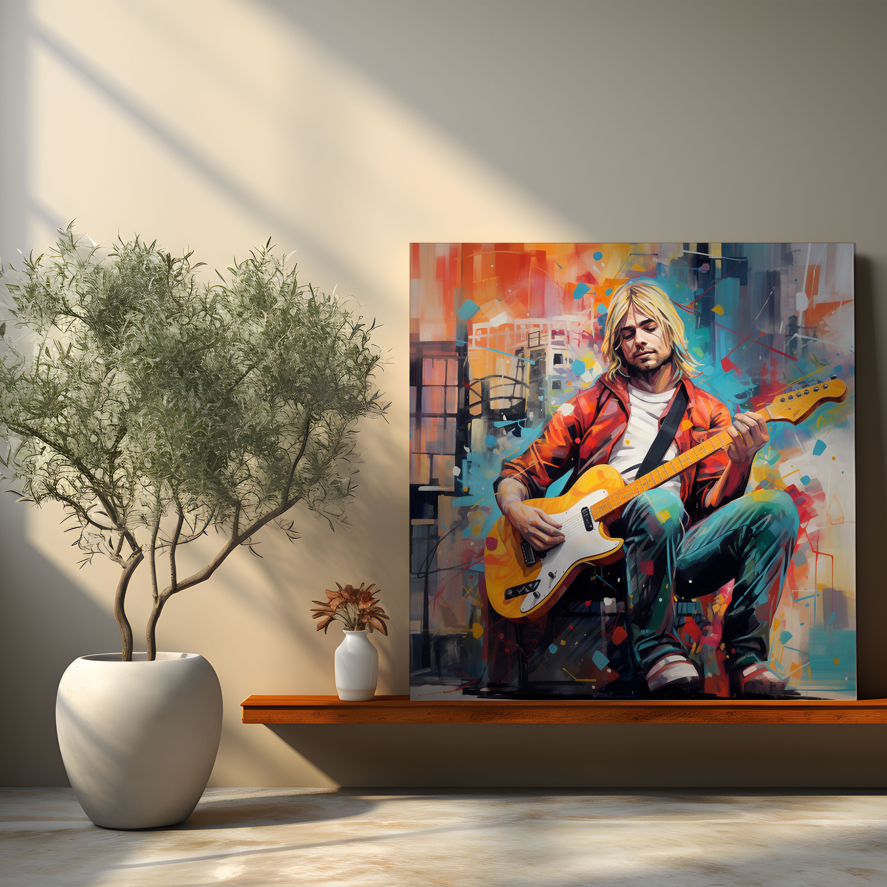 Kurt Cobain Glasbild - Wanddekoration Moderne Kunst Glas-Kunst