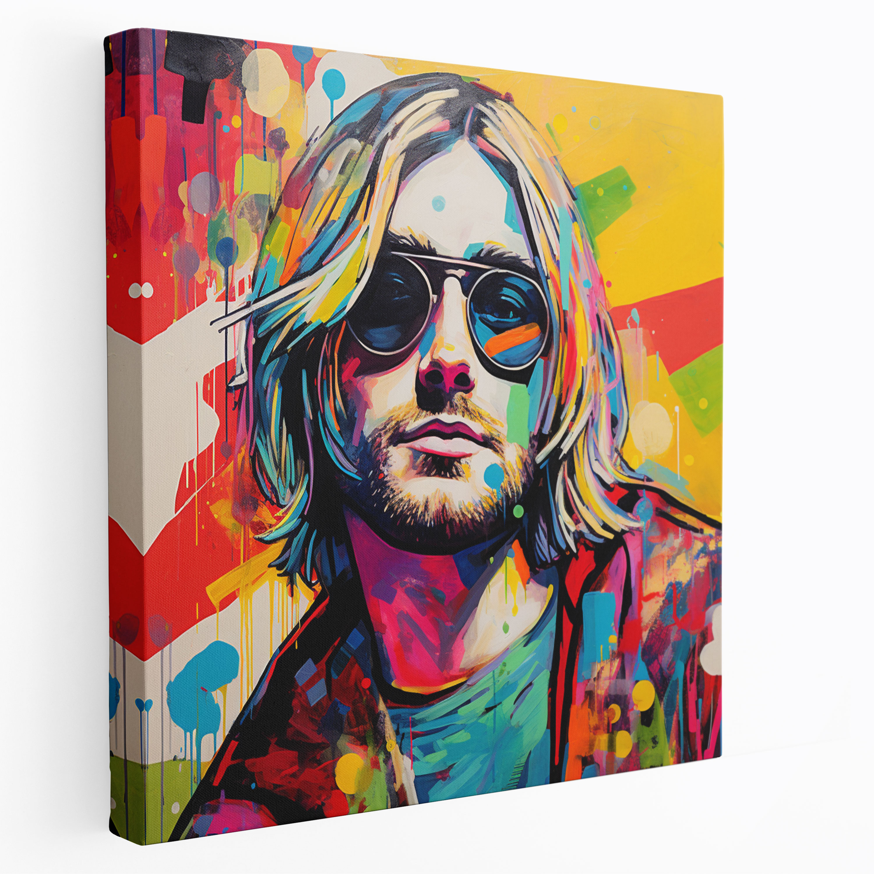 Kurt Cobain Glass Print - Kurt Cobain, Kurt Cobain, Wall Decoration, Glass Print