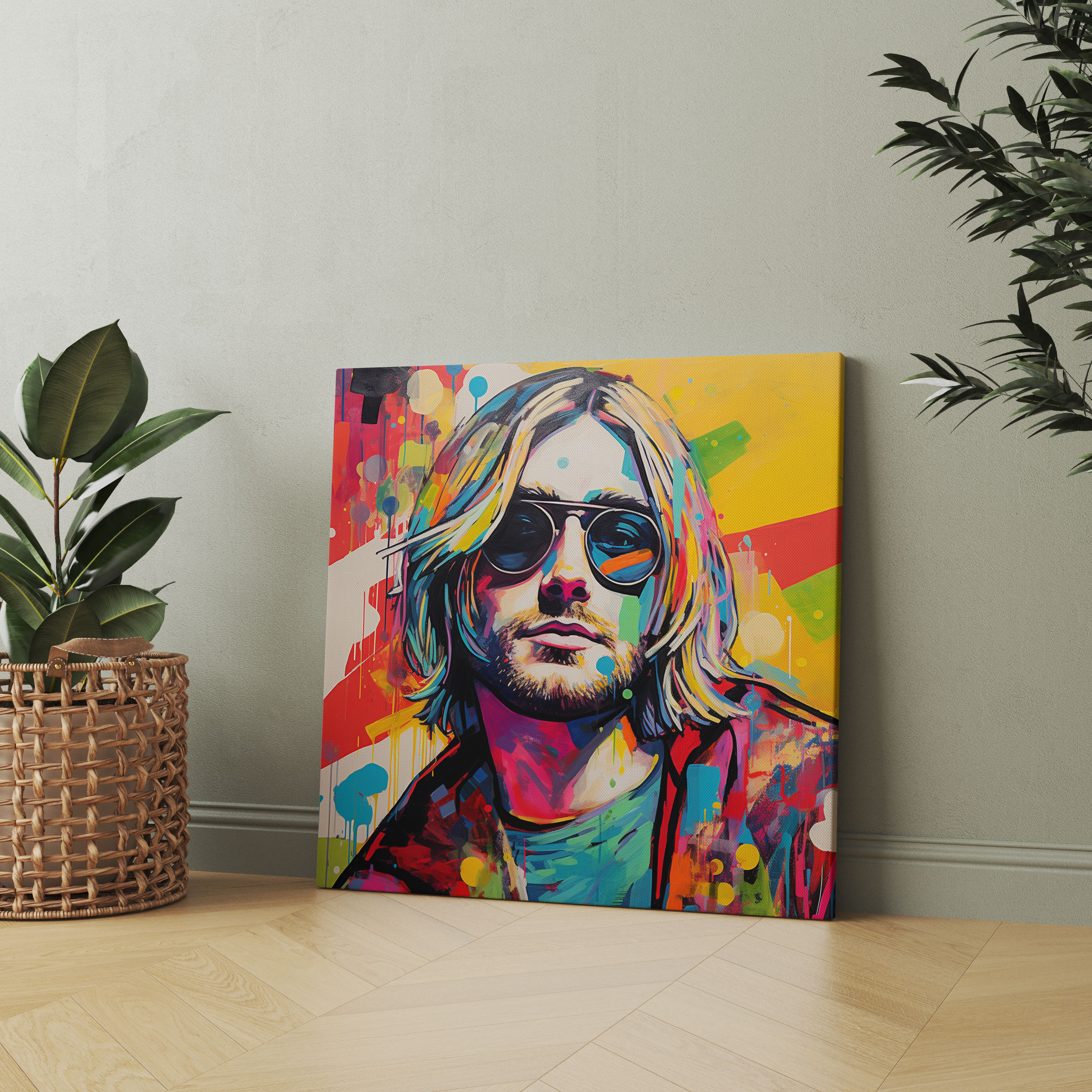 Kurt Cobain Glass Print - Kurt Cobain, Kurt Cobain, Wall Decoration, Glass Print
