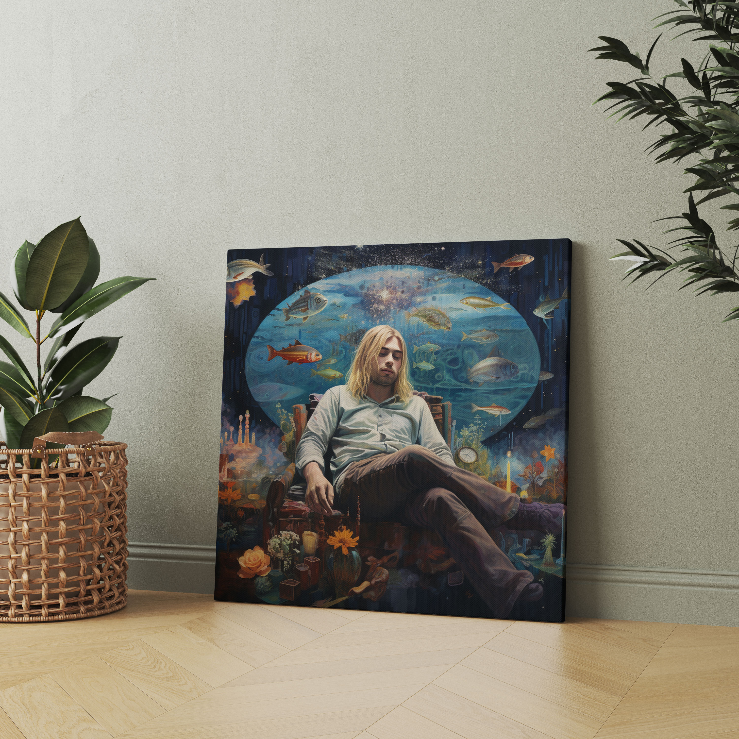 Kurt Cobain Glass Print - Kurt Cobain, Home Decoration, Glass Wall Art, Wall Decoration