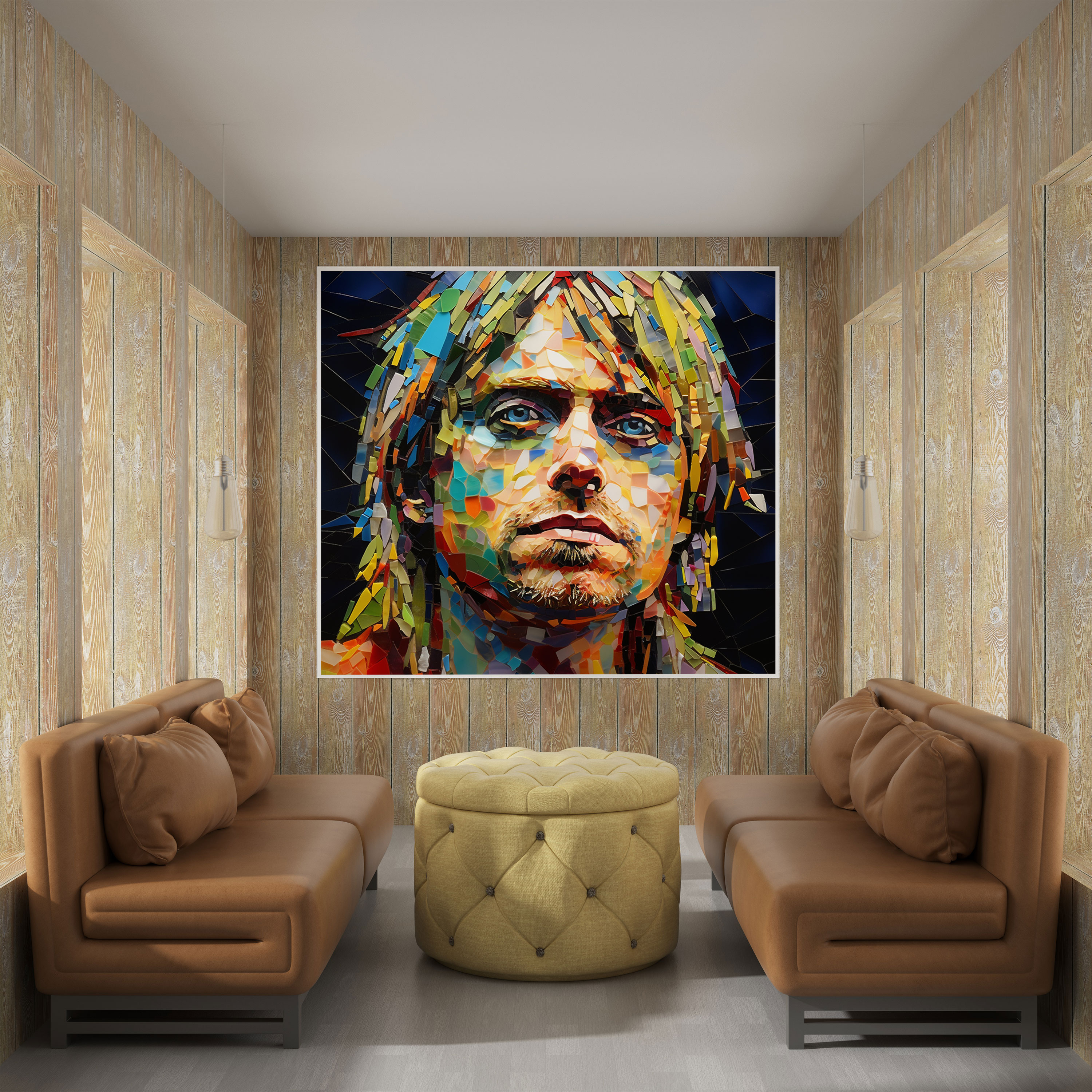 Kurt Cobain Glass Print - Kurt Cobain, Glass Wall Art, Home Decoration, Wall Decoration
