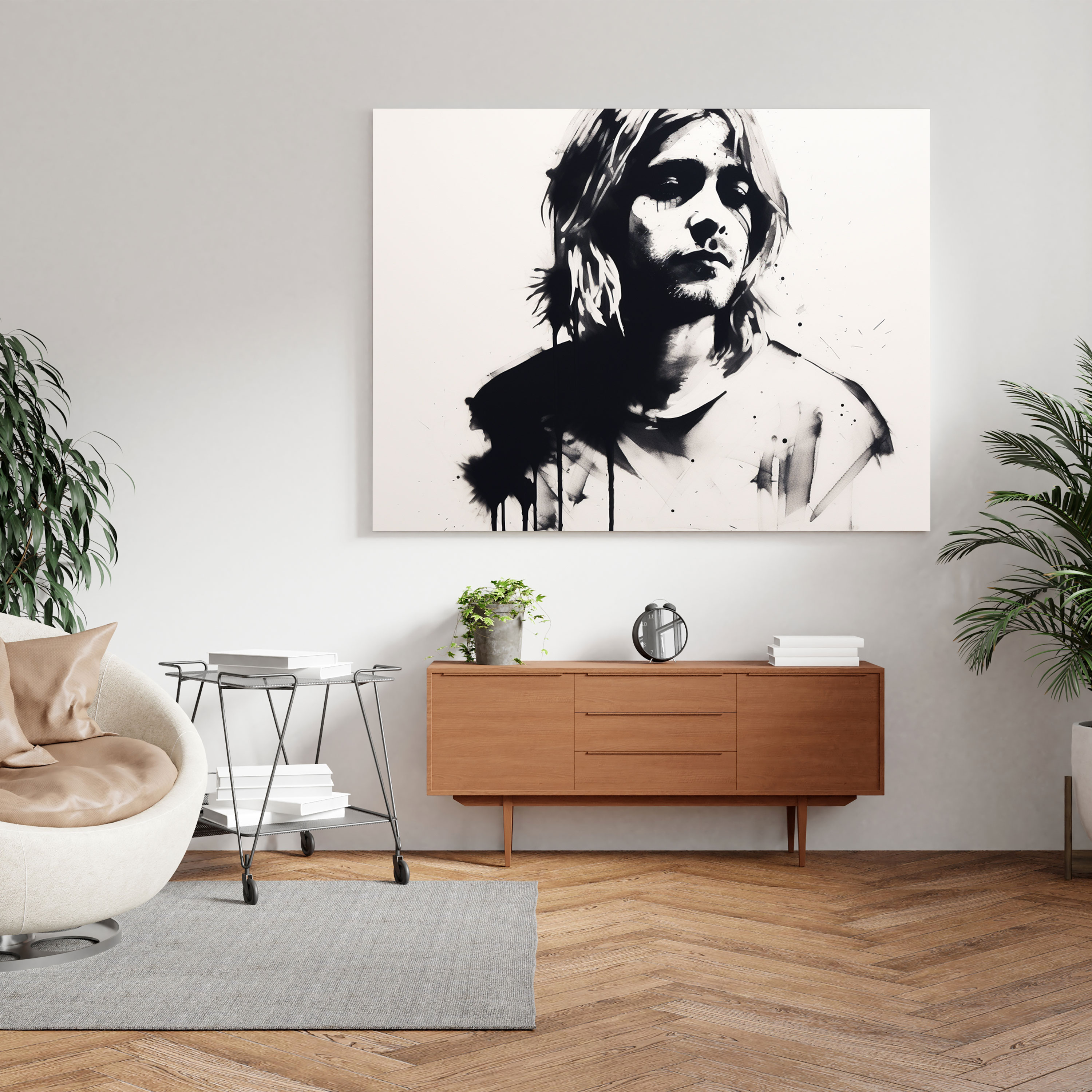 Kurt Cobain Glass Print - Kurt Cobain, Glass Wall Art, Modern Art, Glass Print