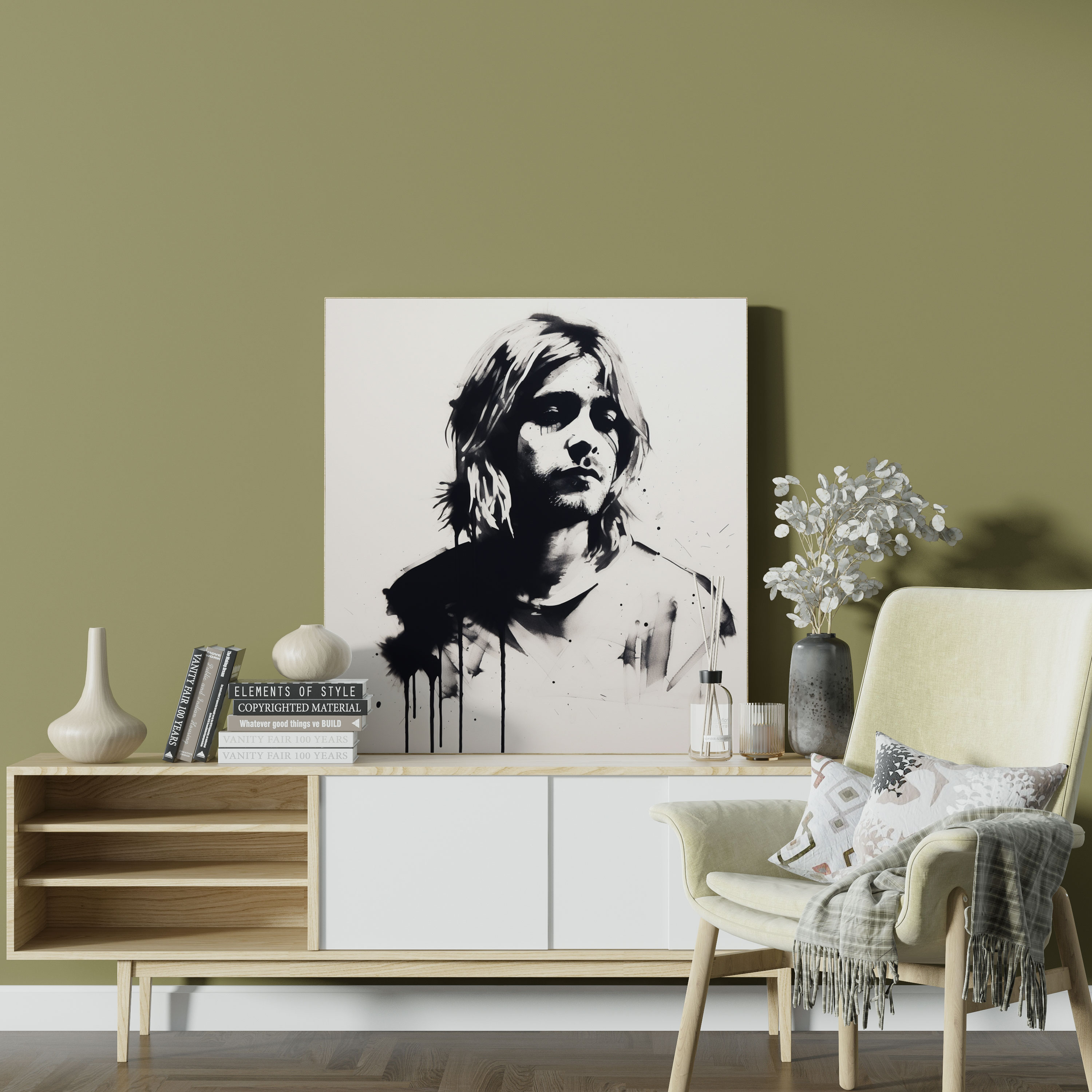 Kurt Cobain Glass Print - Kurt Cobain, Glass Wall Art, Modern Art, Glass Print