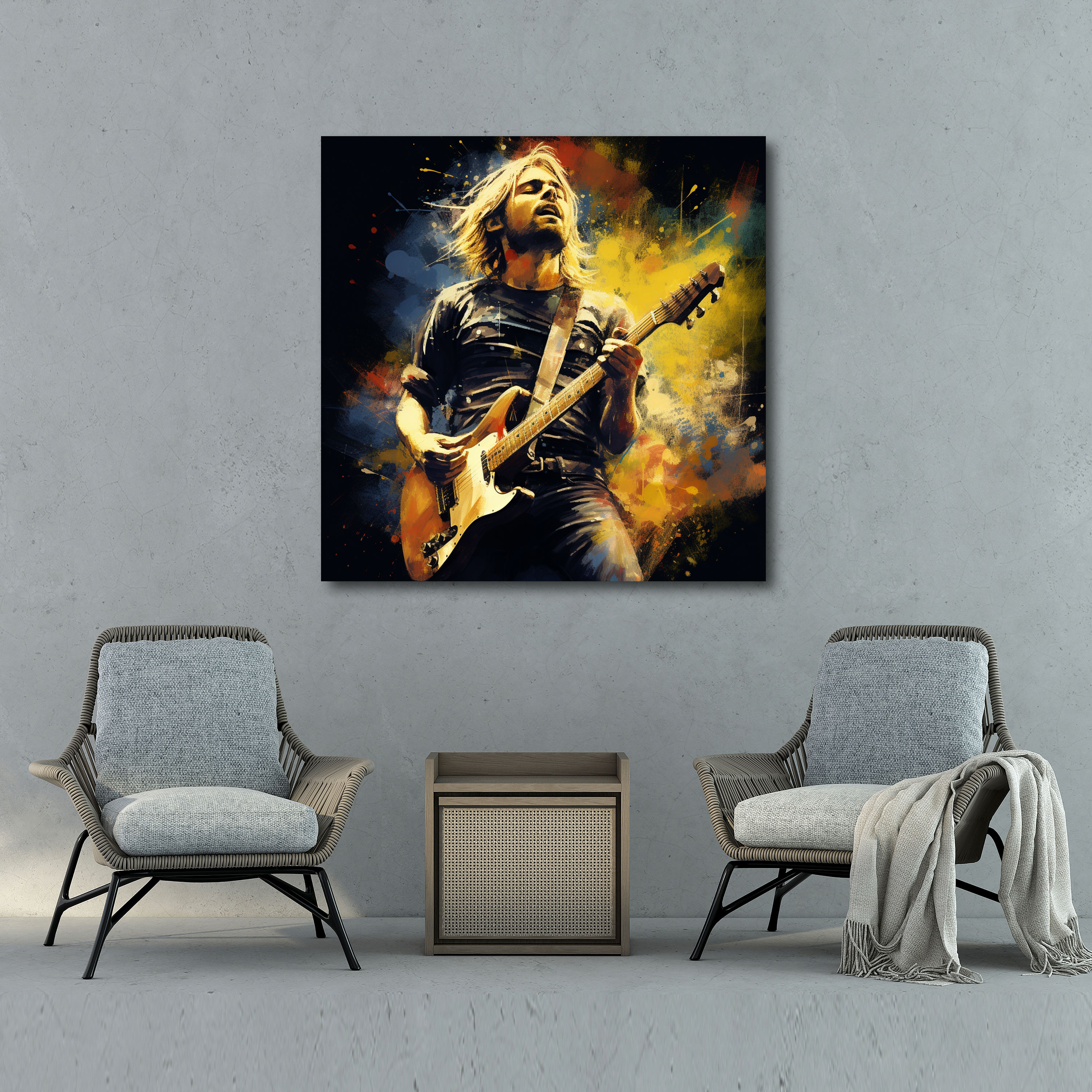 Kurt Cobain Glass Print - Kurt Cobain, Kurt Cobain, Glass Print, Grunge Art