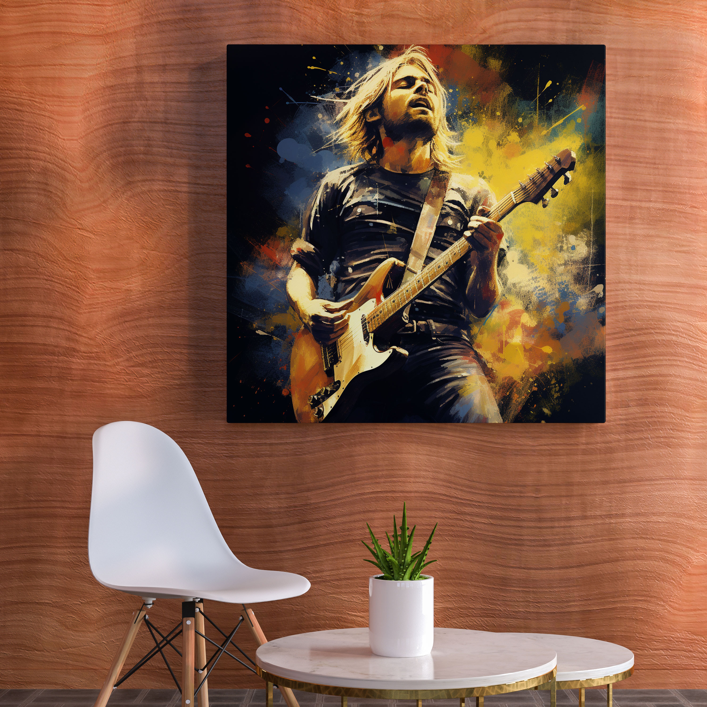 Kurt Cobain Glass Print - Kurt Cobain, Kurt Cobain, Glass Print, Grunge Art
